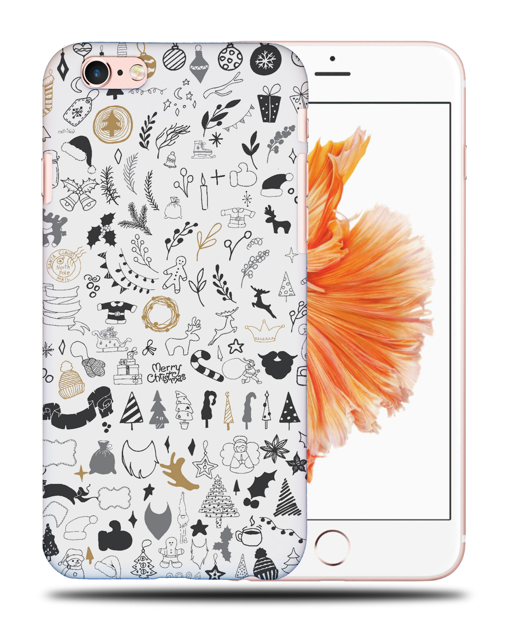 CASE COVER FOR APPLE IPHONE|CUTE CHRISTMAS COLLAGE DOODLE - Picture 35 of 44