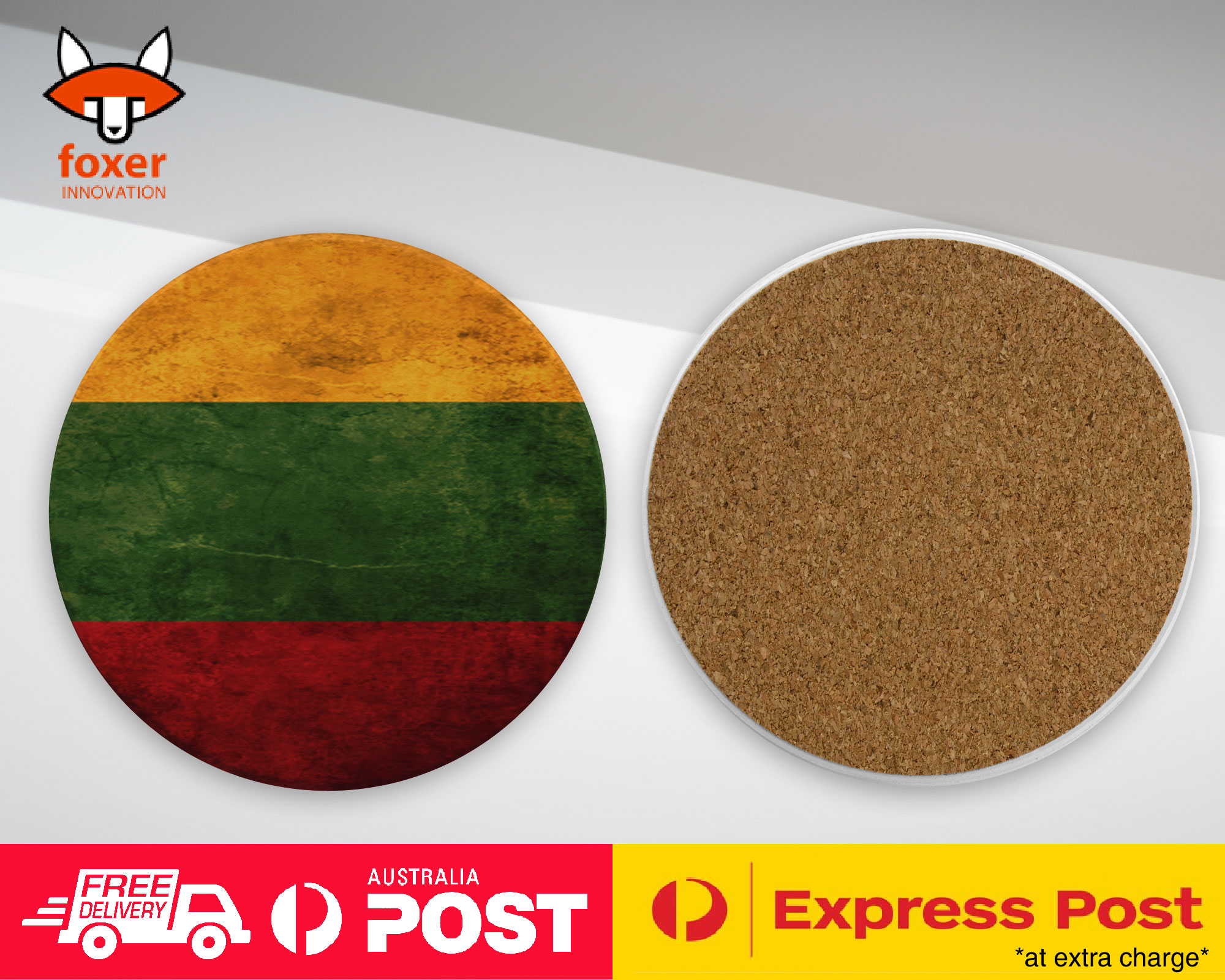 COASTER COFFEE DRINKING MAT|LITHUANIA COUNTRY FLAG 89 - Picture 8 of 21