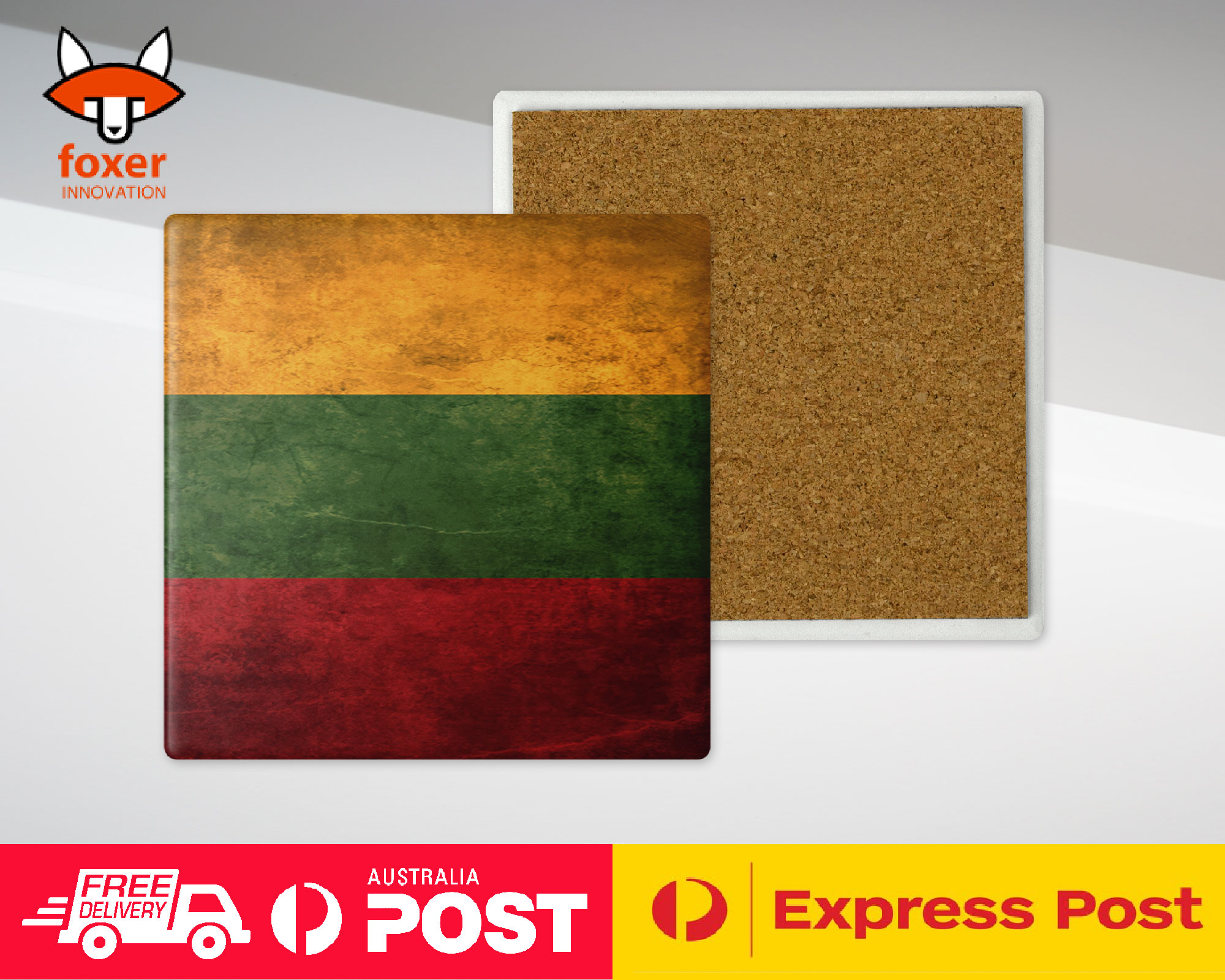COASTER COFFEE DRINKING MAT|LITHUANIA COUNTRY FLAG 89 - Picture 18 of 21