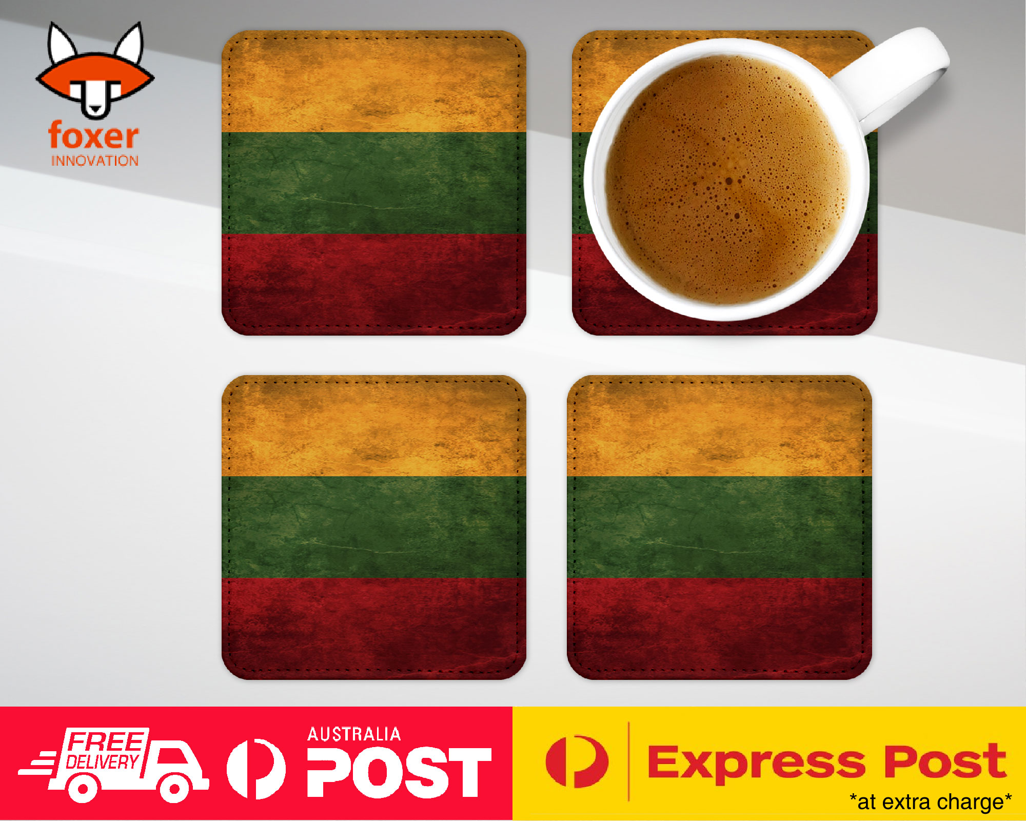 COASTER COFFEE DRINKING MAT|LITHUANIA COUNTRY FLAG 89 - Picture 16 of 21