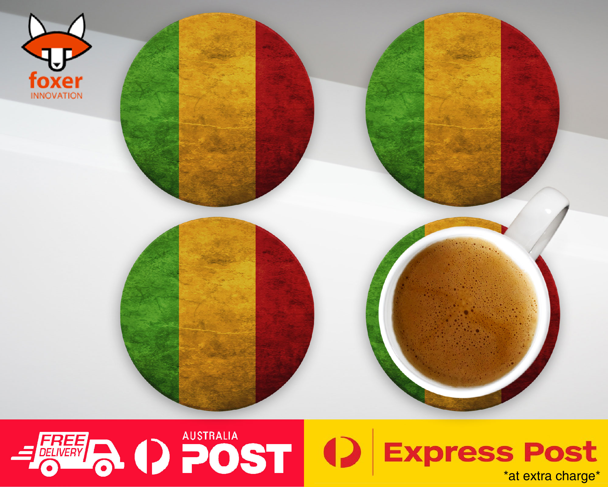 COASTER COFFEE DRINKING MAT|MALI COUNTRY FLAG 96