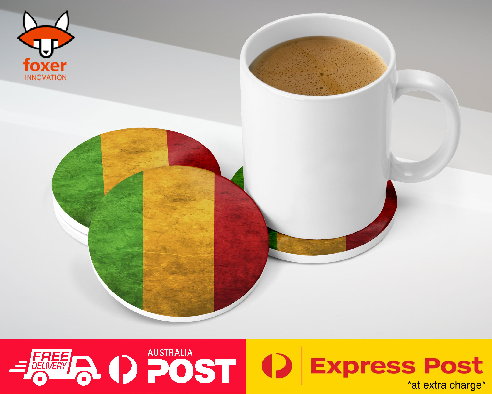 COASTER COFFEE DRINKING MAT|MALI COUNTRY FLAG 96