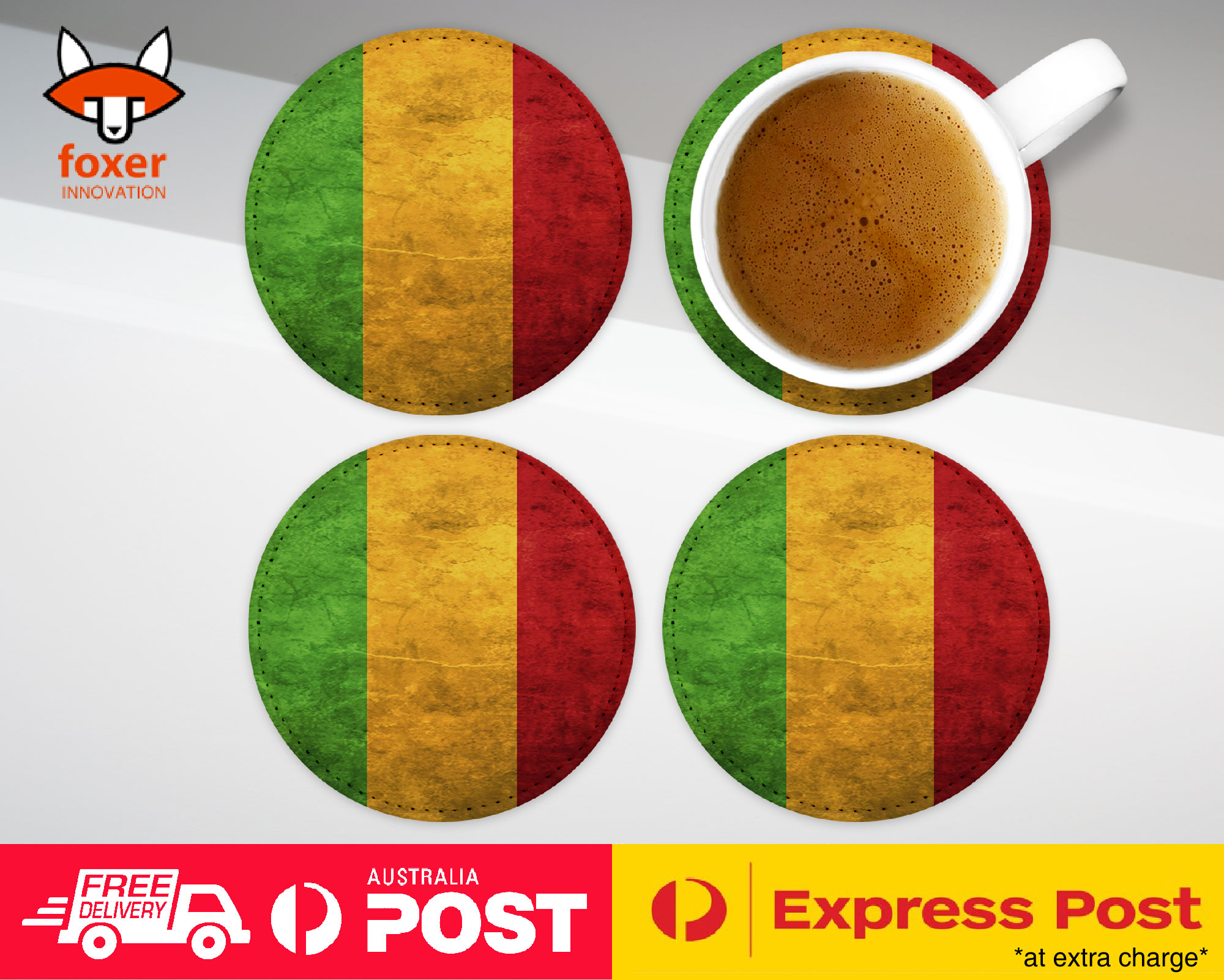 COASTER COFFEE DRINKING MAT|MALI COUNTRY FLAG 96