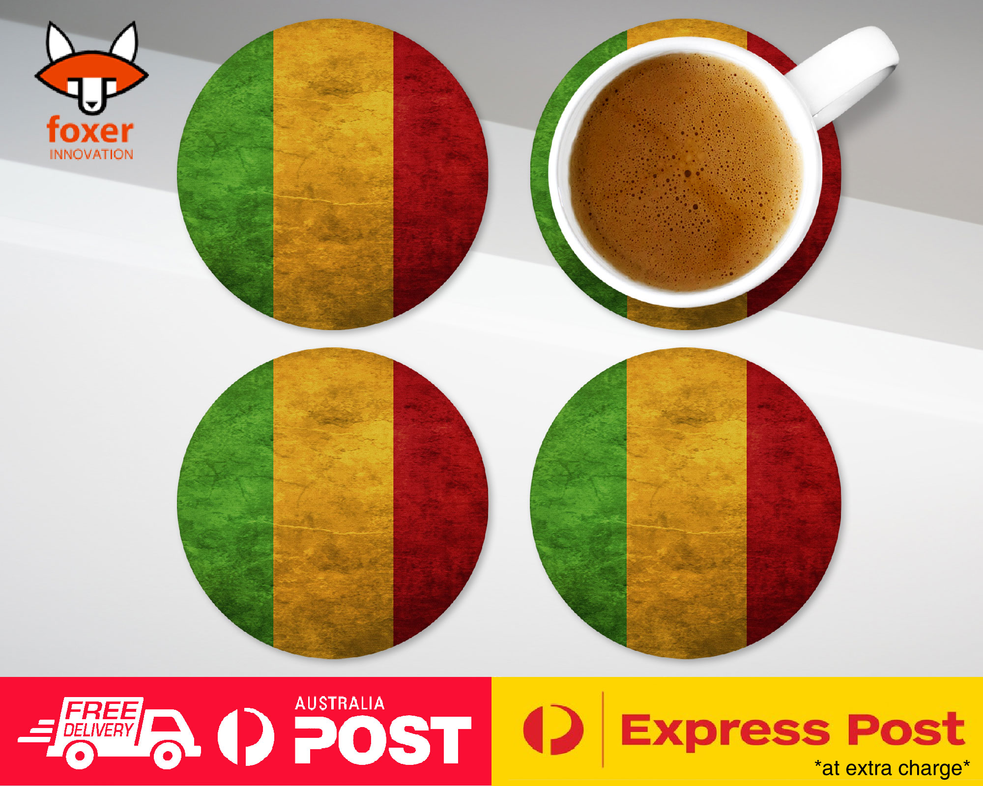 COASTER COFFEE DRINKING MAT|MALI COUNTRY FLAG 96