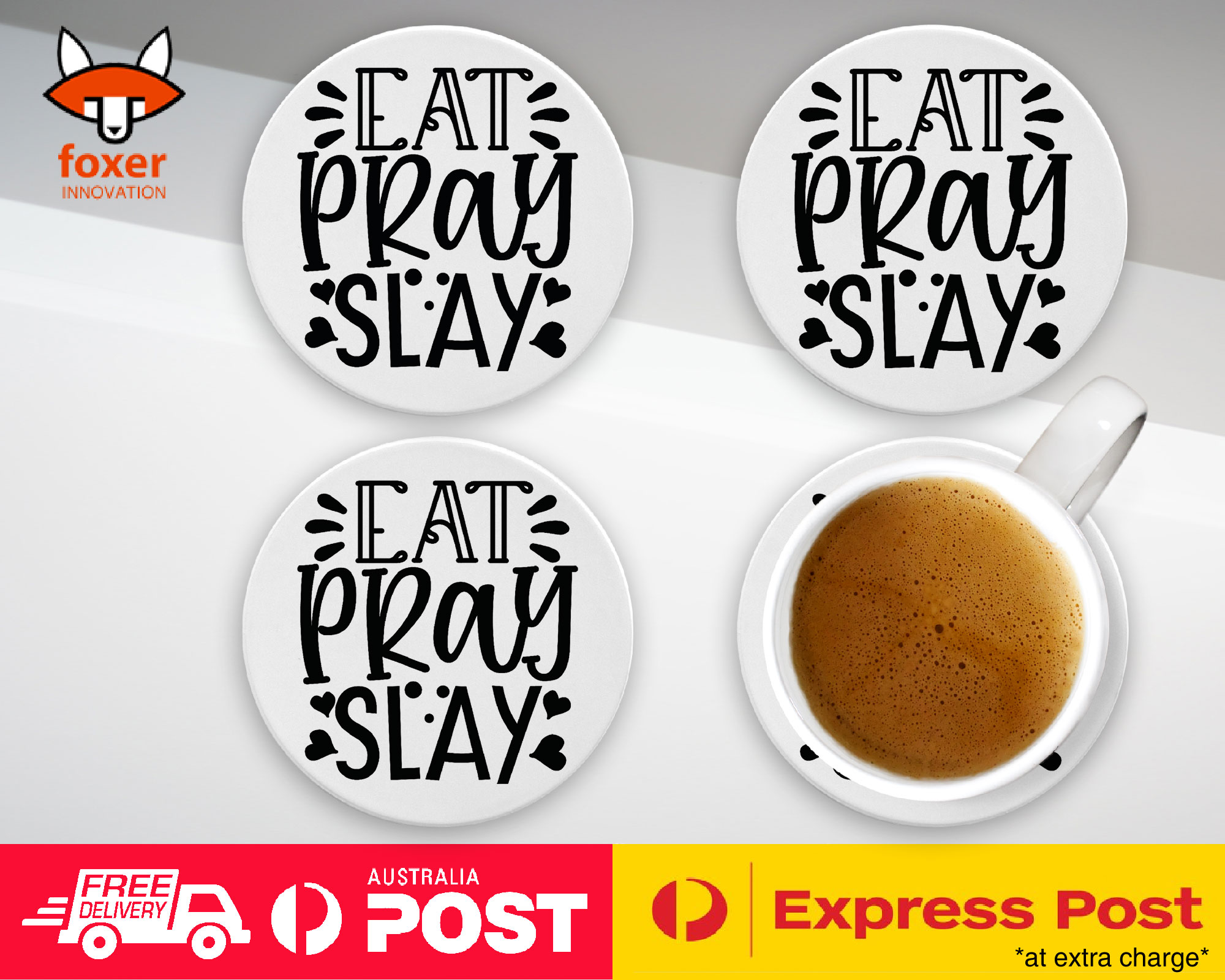 COASTER COFFEE DRINKING MAT|FUN CUTE FUNNY POSITIVE QUOTE #22