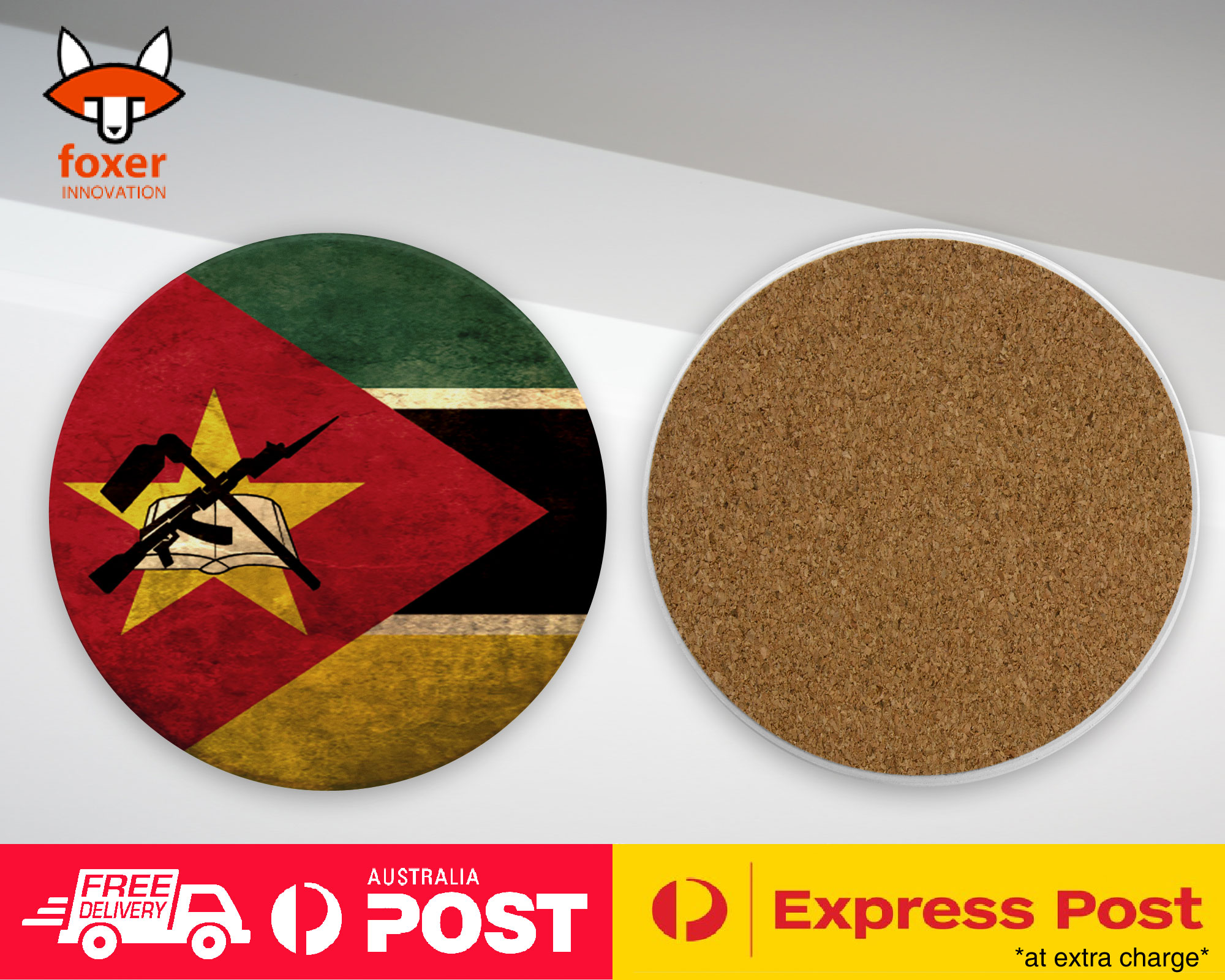 COASTER COFFEE DRINKING MAT|MOZAMBIQUE COUNTRY FLAG 105