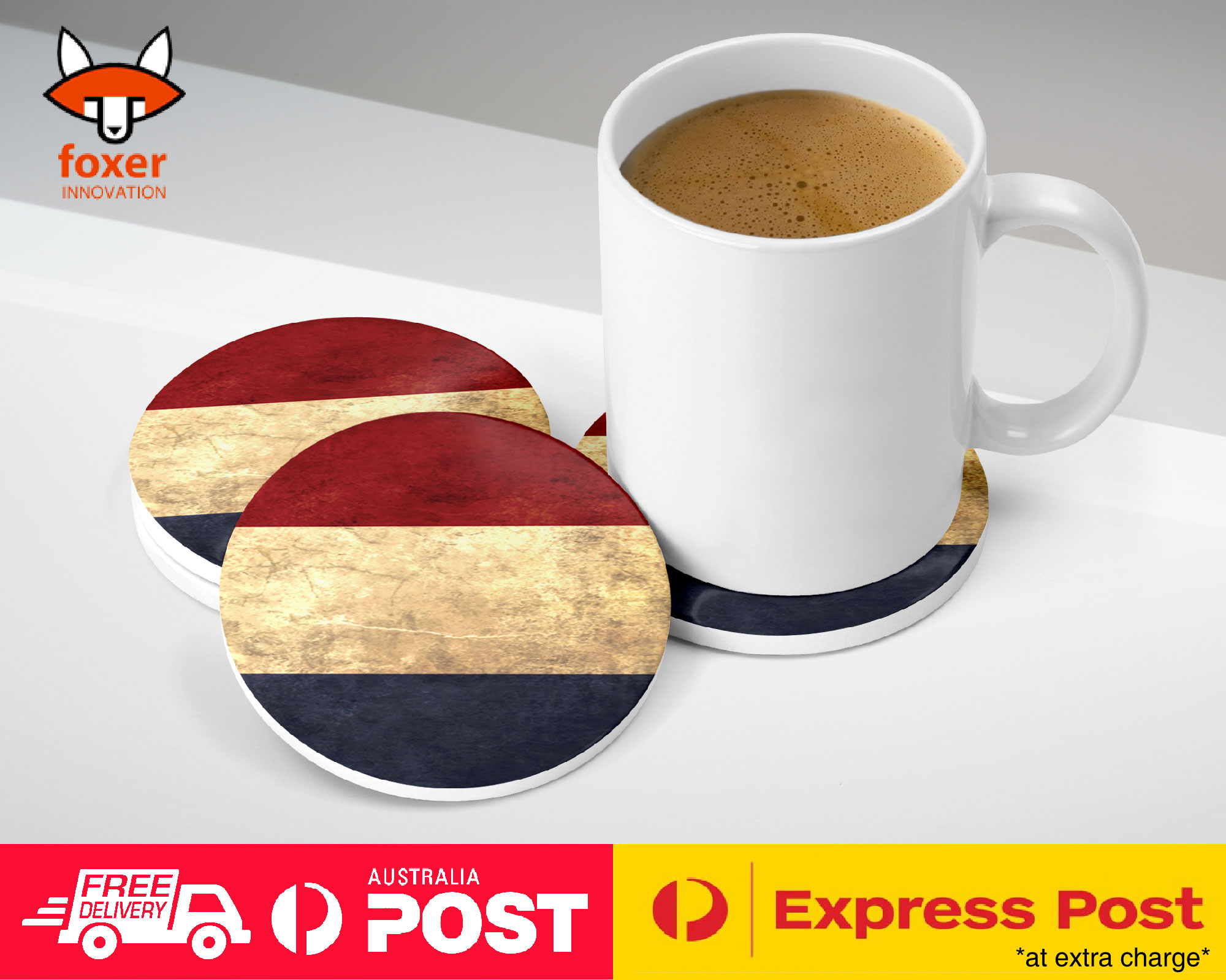 COASTER COFFEE DRINKING MAT|NETHERLANDS COUNTRY FLAG 109