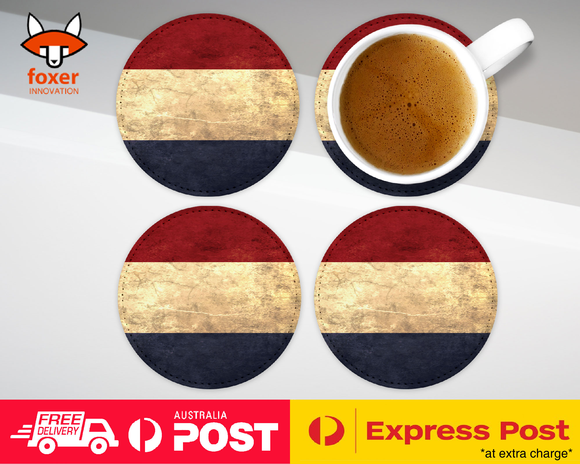 COASTER COFFEE DRINKING MAT|NETHERLANDS COUNTRY FLAG 109