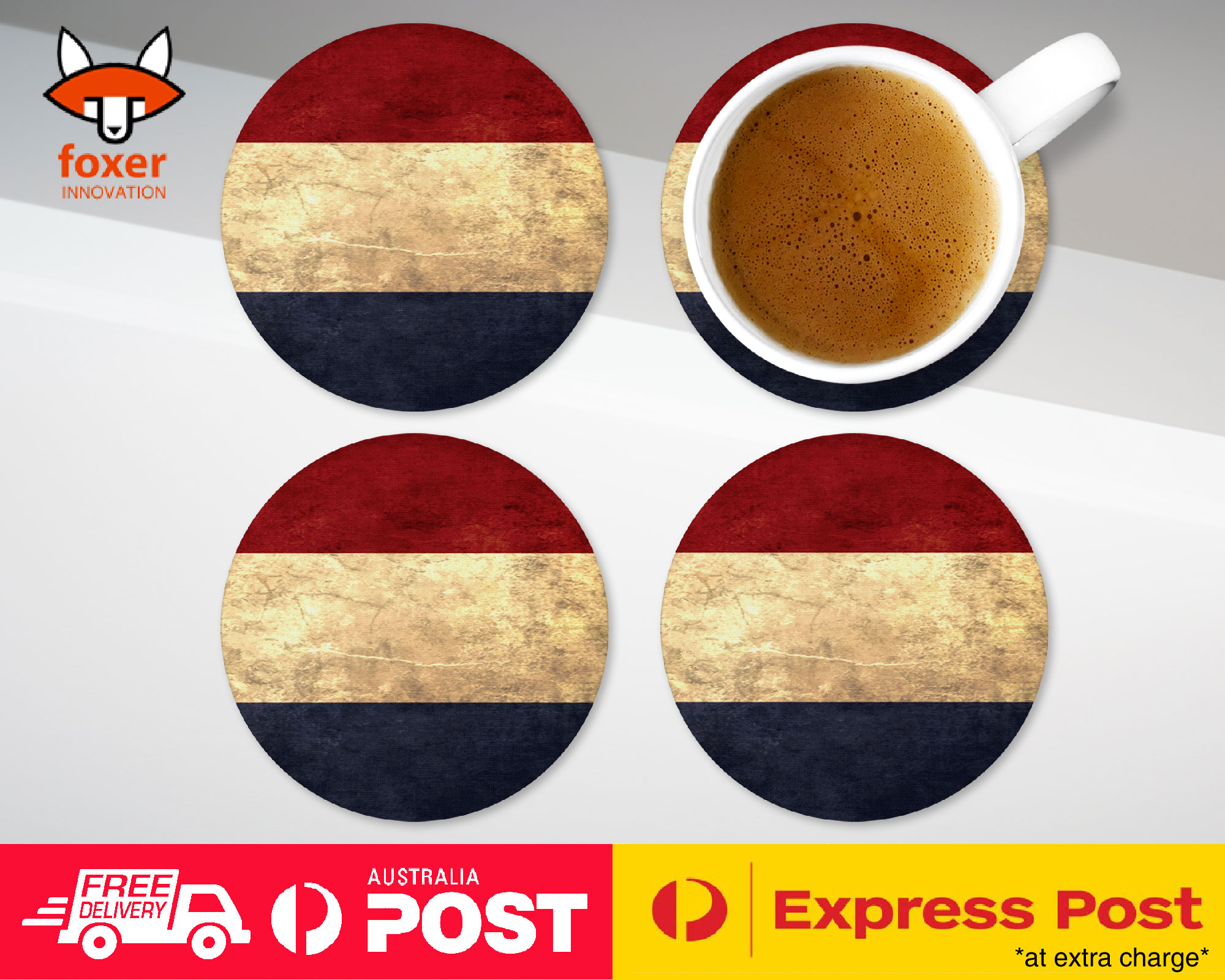 COASTER COFFEE DRINKING MAT|NETHERLANDS COUNTRY FLAG 109