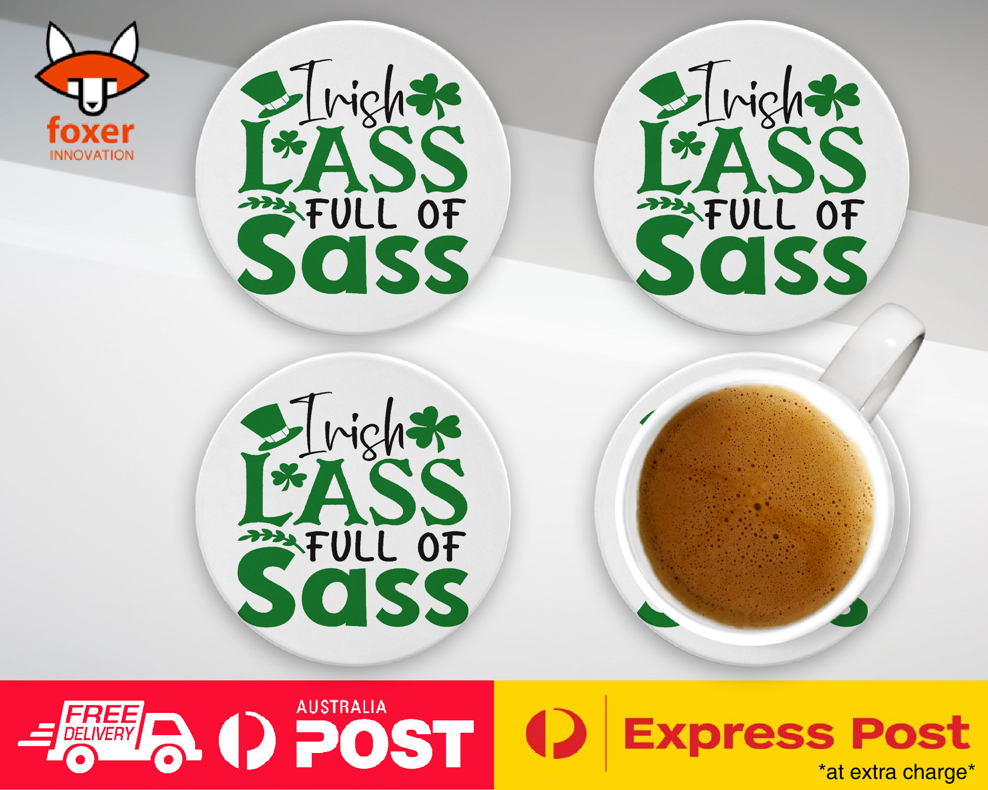 COASTER COFFEE DRINKING MAT|ST PATRICKS DAY QUOTES #4