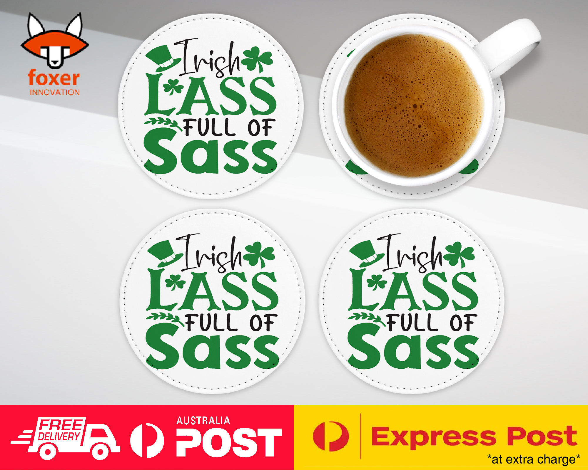 COASTER COFFEE DRINKING MAT|ST PATRICKS DAY QUOTES #4