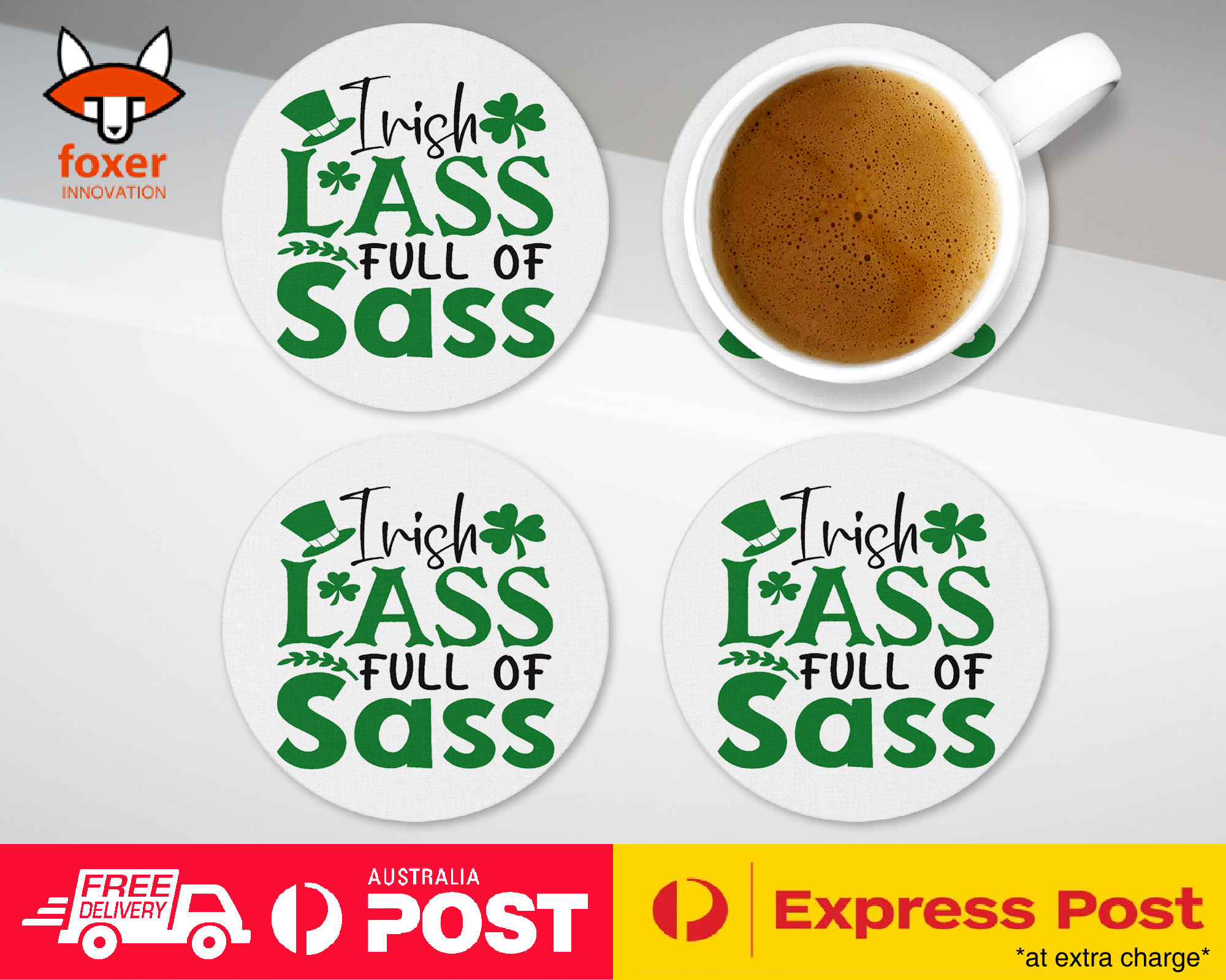 COASTER COFFEE DRINKING MAT|ST PATRICKS DAY QUOTES #4