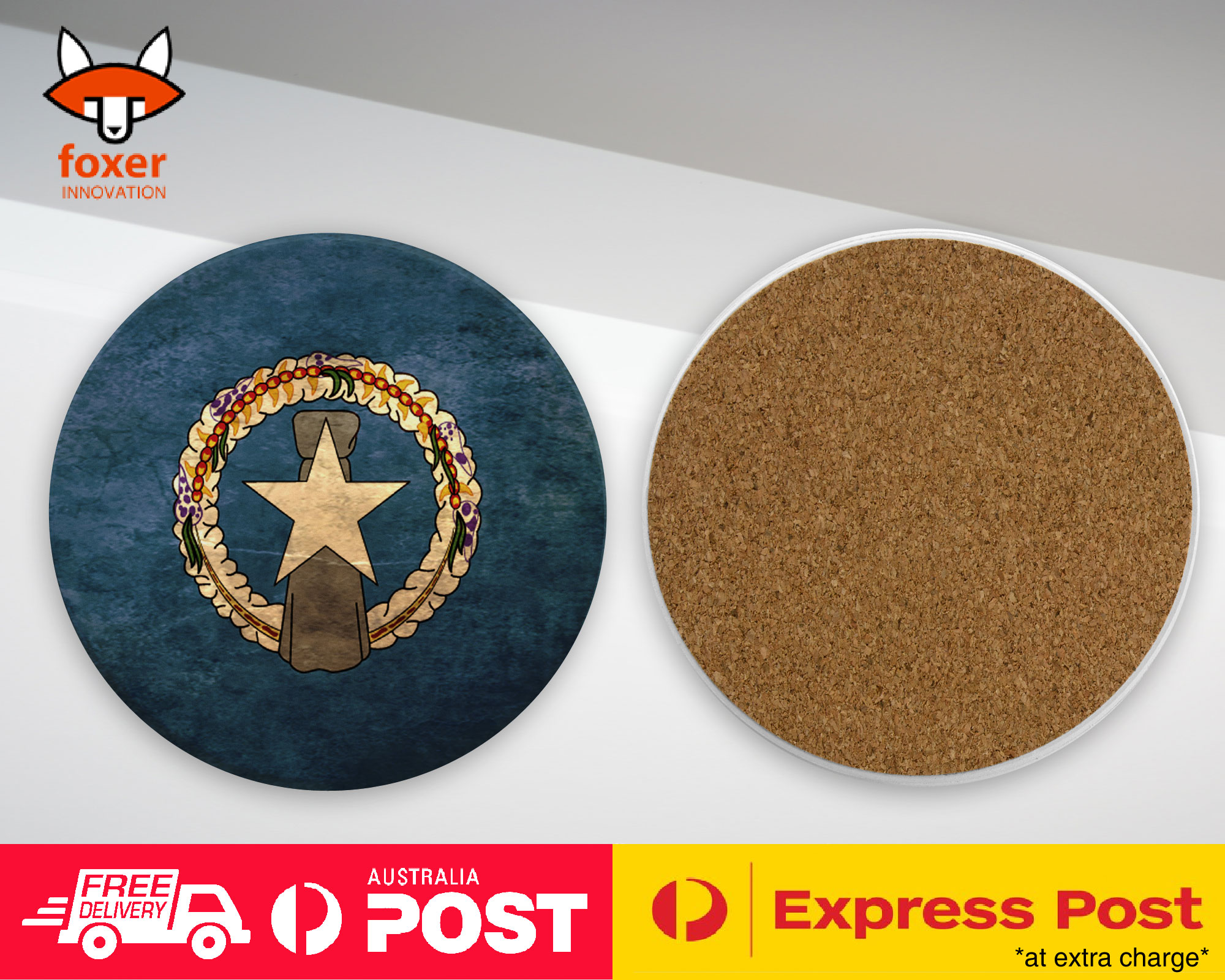 COASTER COFFEE DRINKING MAT|NORTHERN MARIANA ISLANDS FLAG