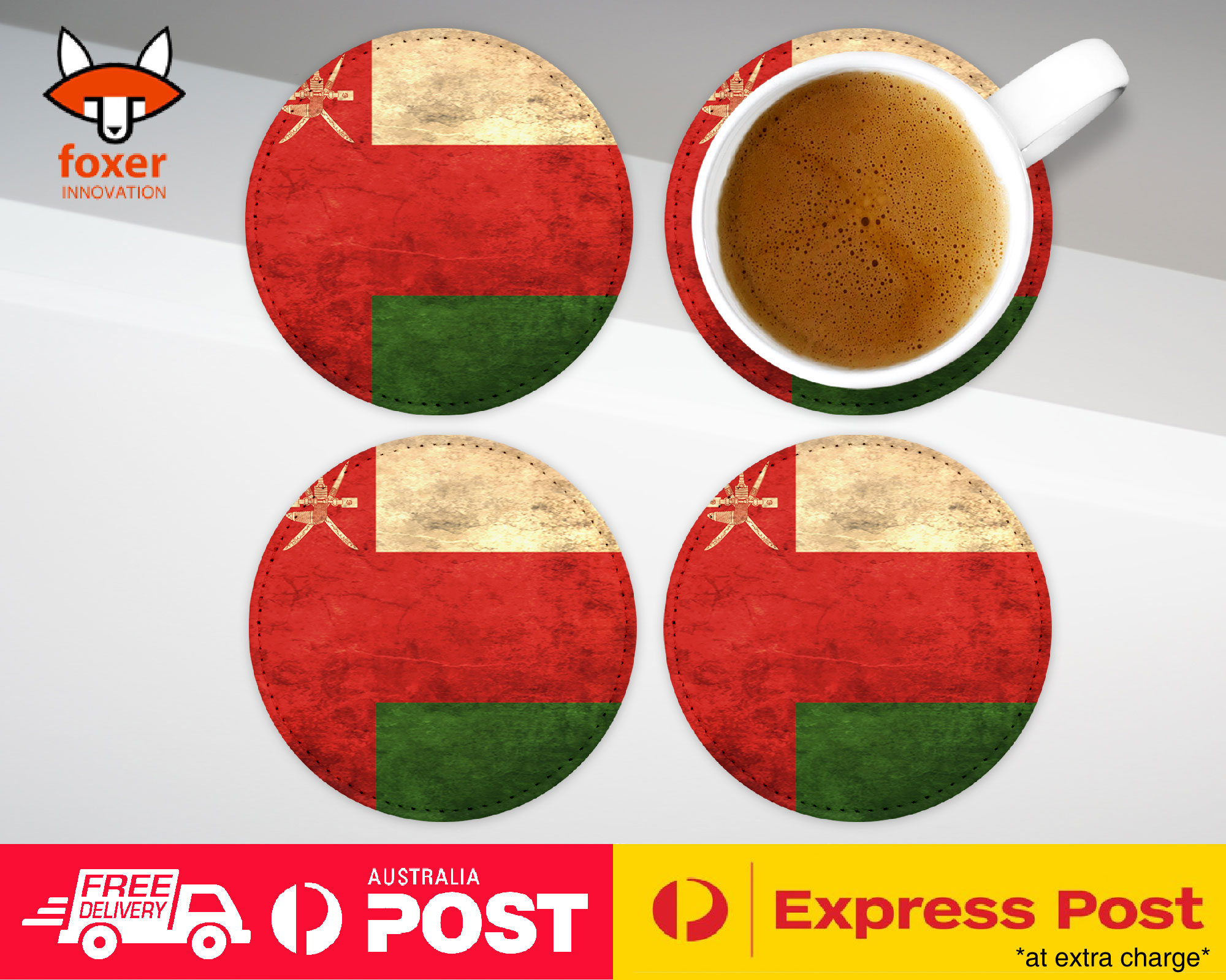 COASTER COFFEE DRINKING MAT|OMAN COUNTRY FLAG 115