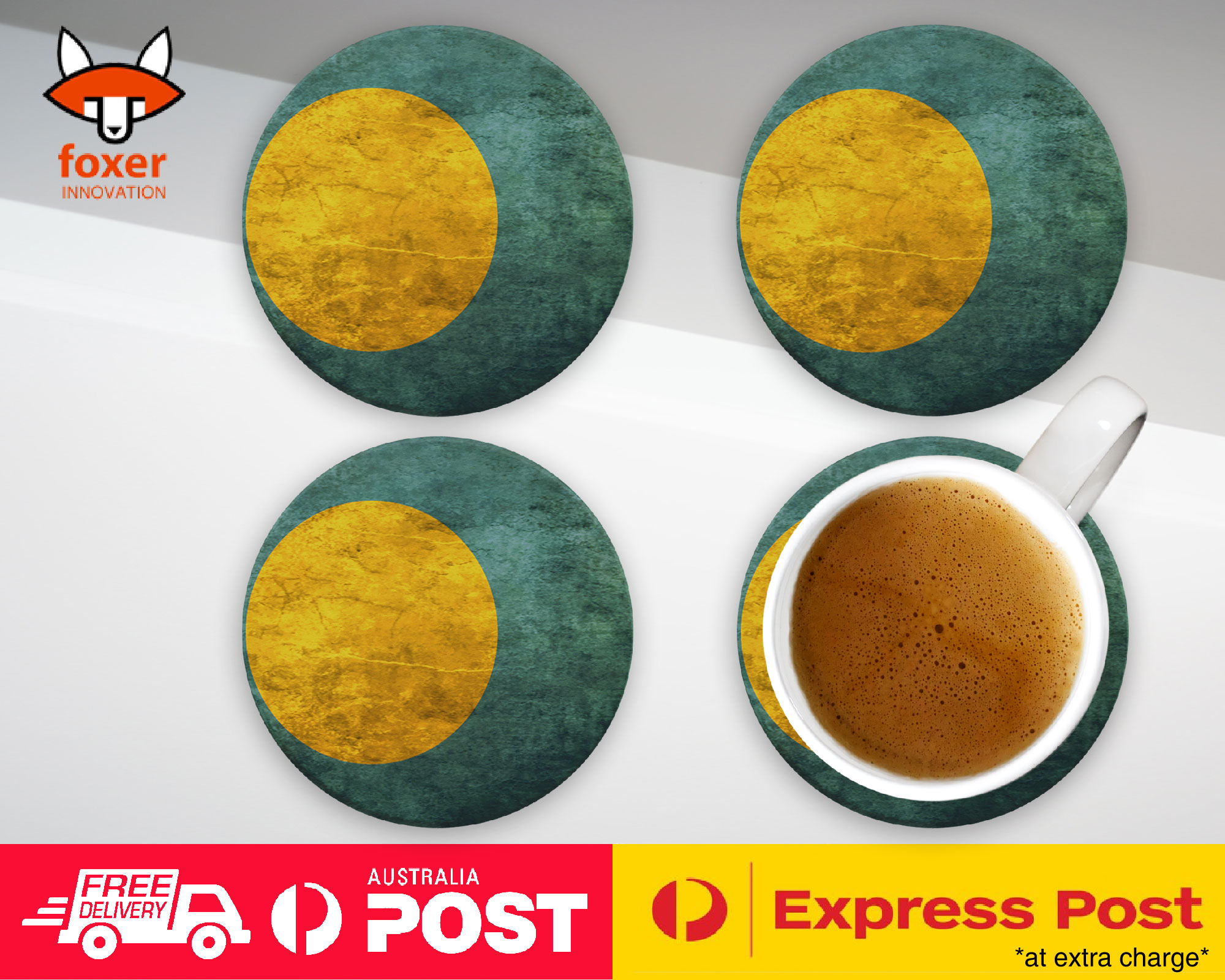 COASTER COFFEE DRINKING MAT|PALAU COUNTRY FLAG 117