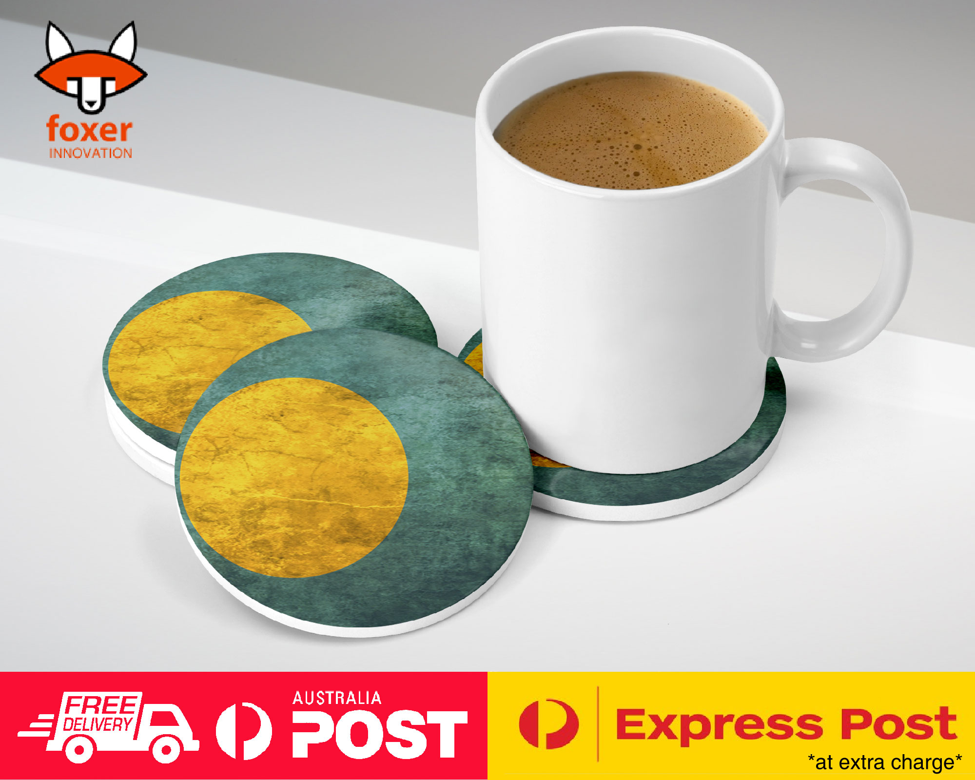 COASTER COFFEE DRINKING MAT|PALAU COUNTRY FLAG 117