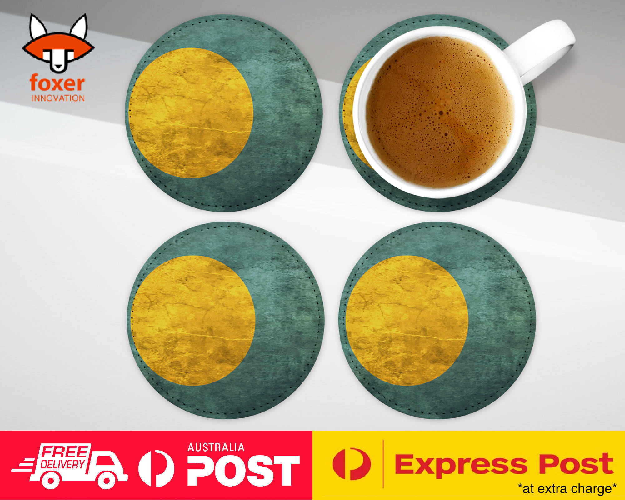 COASTER COFFEE DRINKING MAT|PALAU COUNTRY FLAG 117