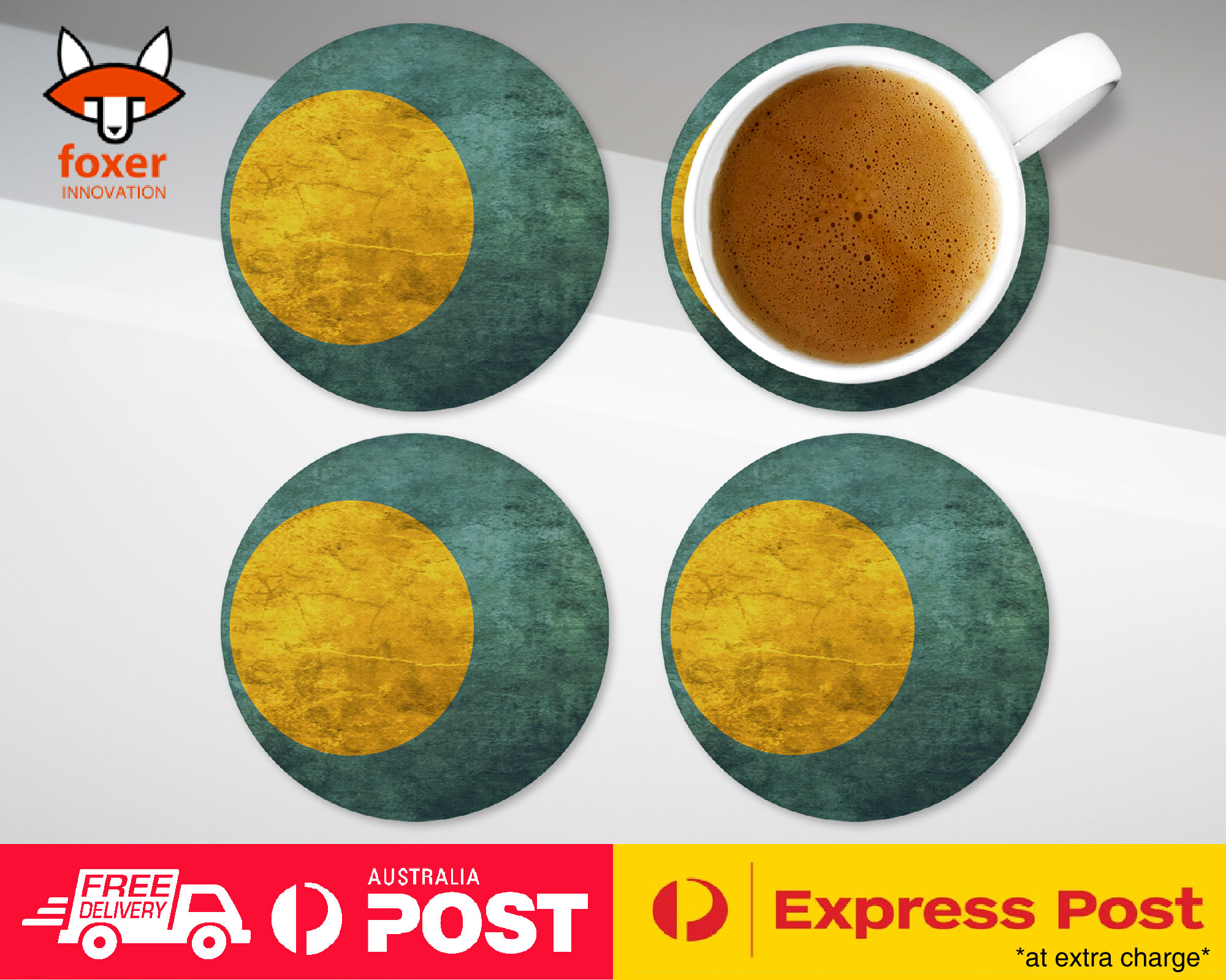 COASTER COFFEE DRINKING MAT|PALAU COUNTRY FLAG 117