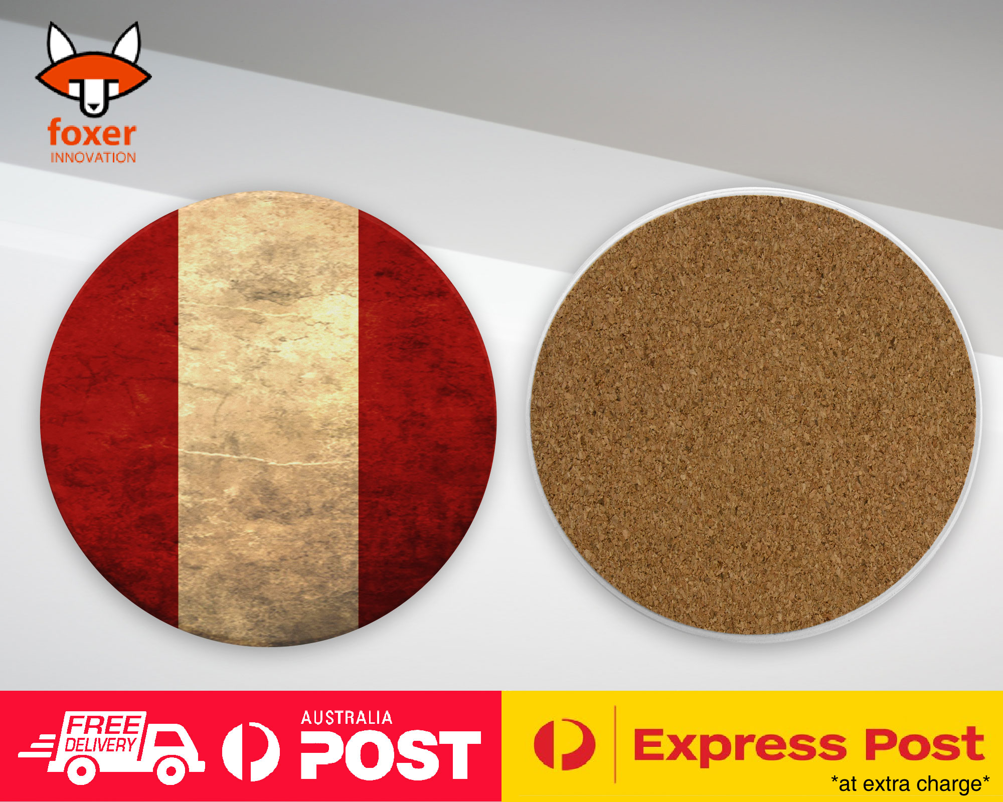 COASTER COFFEE DRINKING MAT|PERU COUNTRY FLAG 120