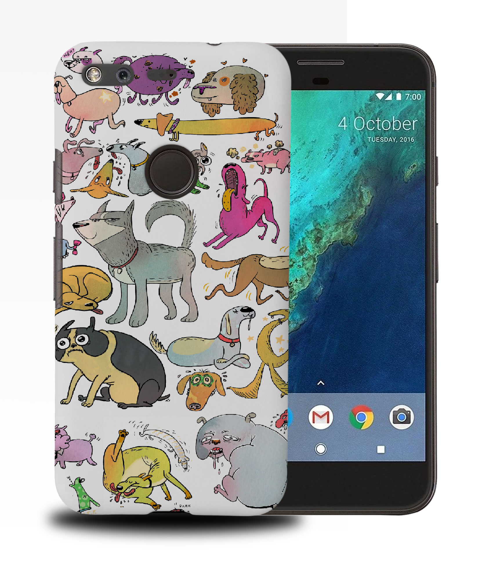 CASE COVER FOR GOOGLE PIXEL|CUTE DOG PUPPY COLLAGE DRAWING - Picture 11 of 11