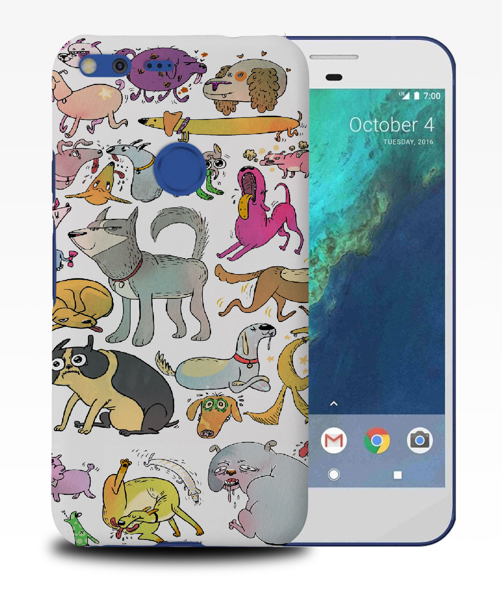 CASE COVER FOR GOOGLE PIXEL|CUTE DOG PUPPY COLLAGE DRAWING - Picture 10 of 11