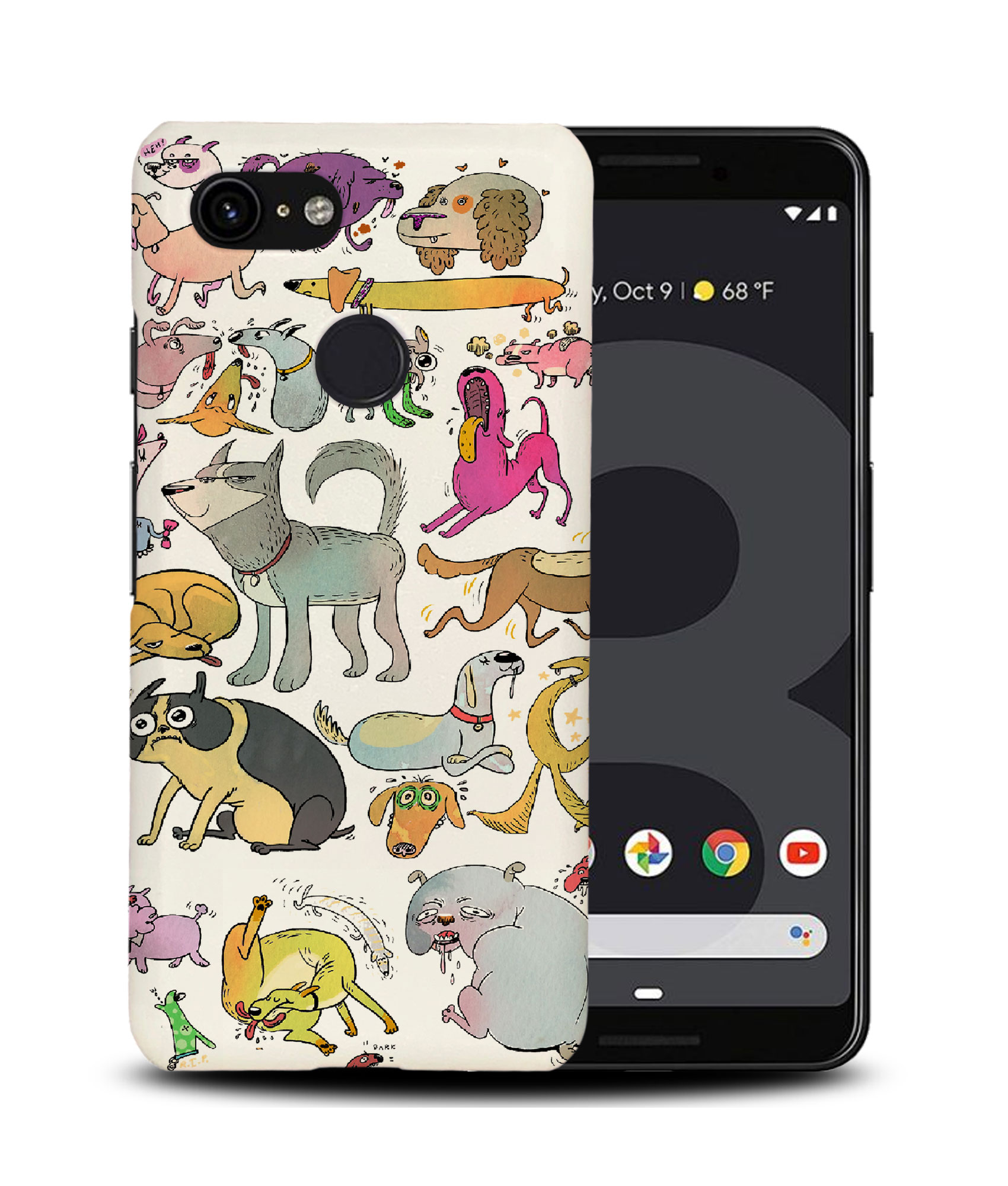 CASE COVER FOR GOOGLE PIXEL|CUTE DOG PUPPY COLLAGE DRAWING - Picture 7 of 11