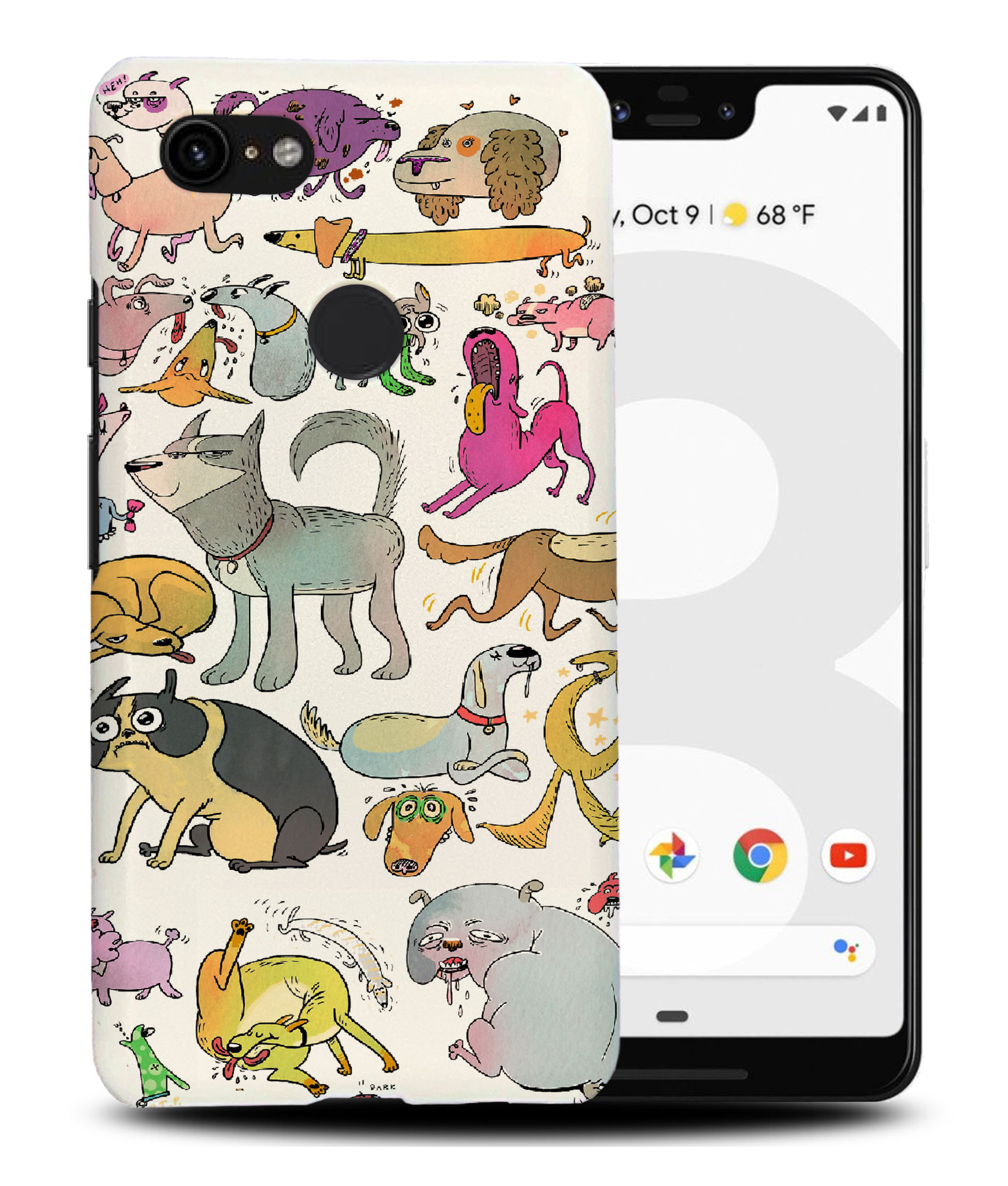 CASE COVER FOR GOOGLE PIXEL|CUTE DOG PUPPY COLLAGE DRAWING - Picture 6 of 11