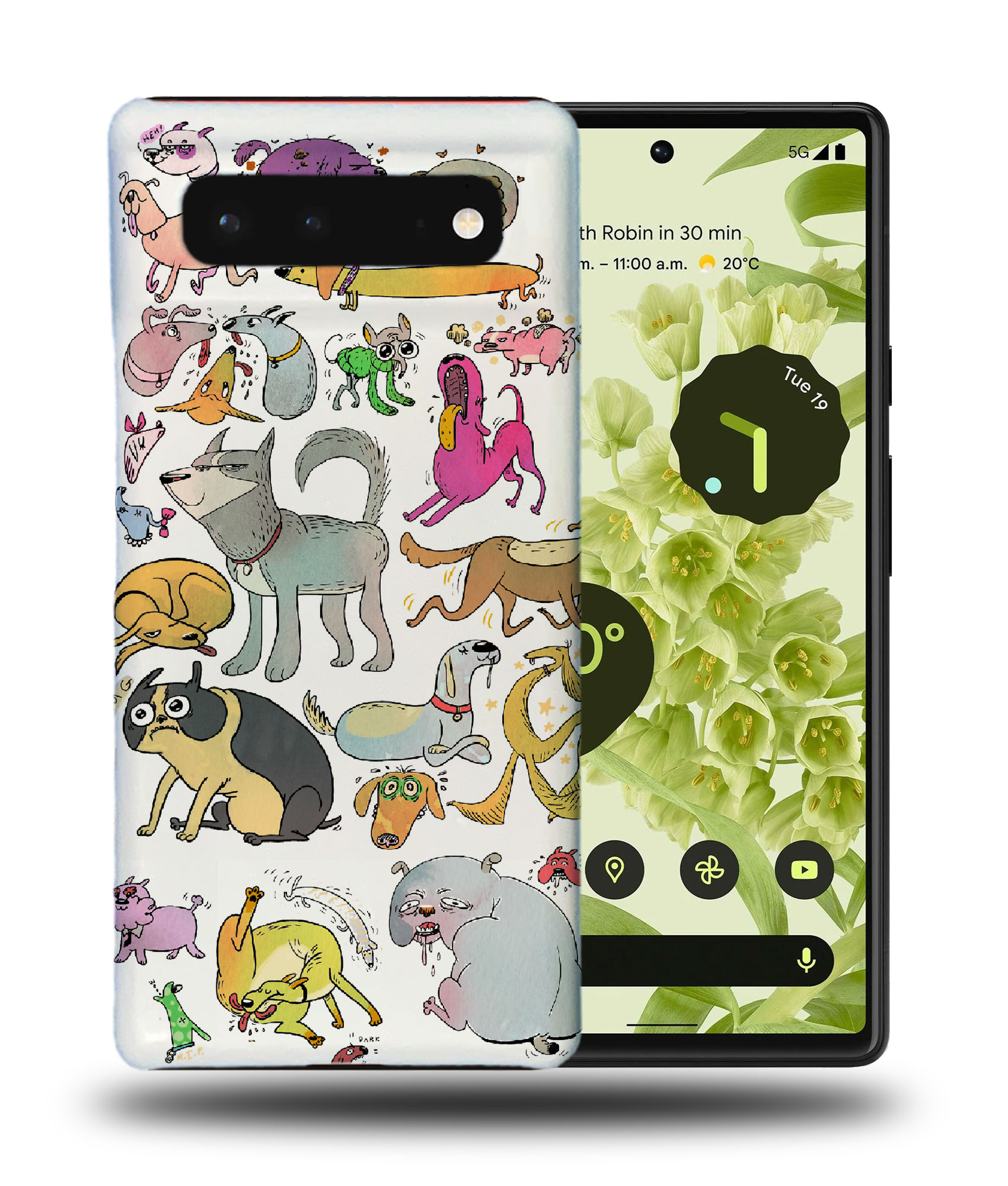 CASE COVER FOR GOOGLE PIXEL|CUTE DOG PUPPY COLLAGE DRAWING - Picture 3 of 11