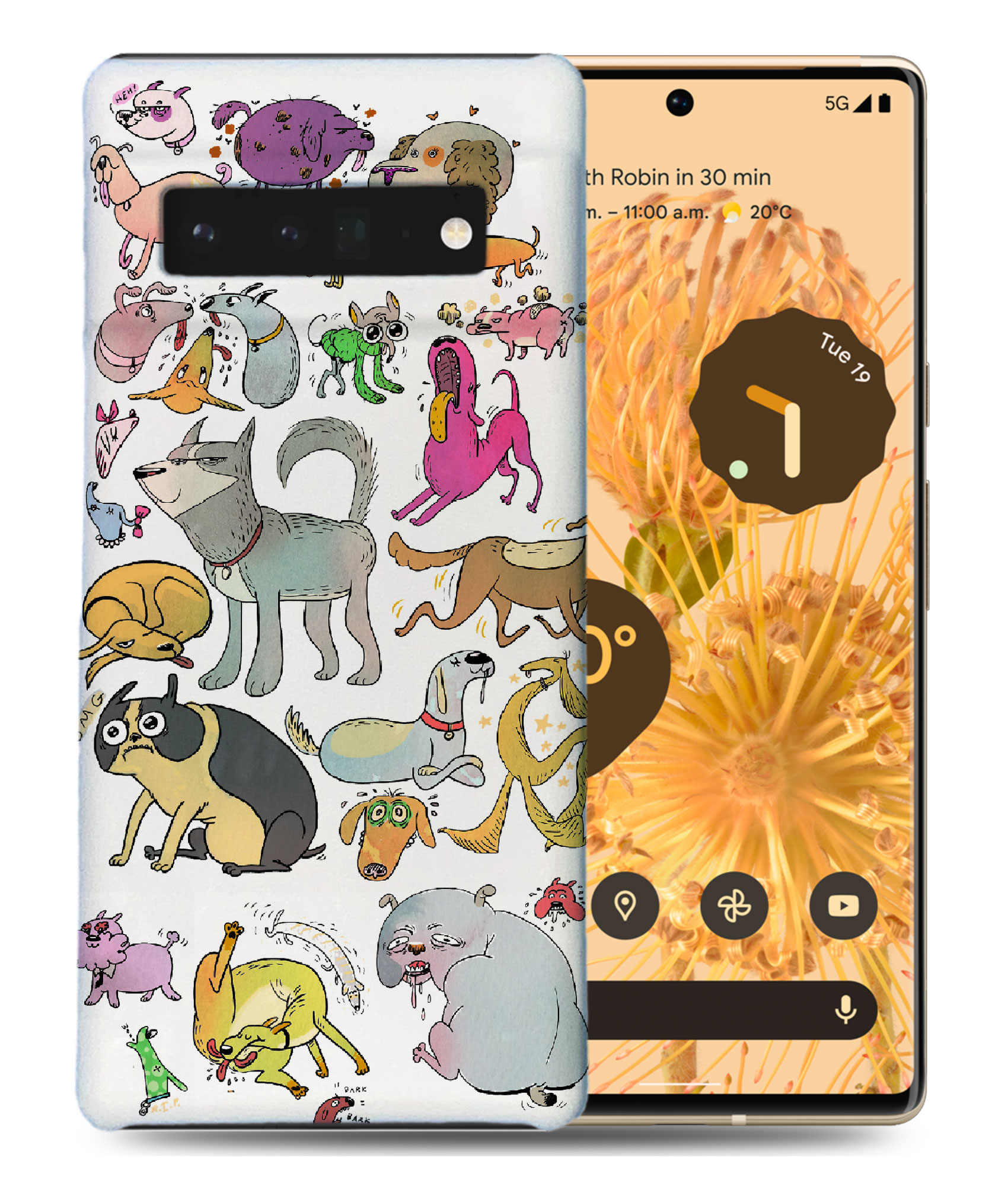 CASE COVER FOR GOOGLE PIXEL|CUTE DOG PUPPY COLLAGE DRAWING - Picture 2 of 11