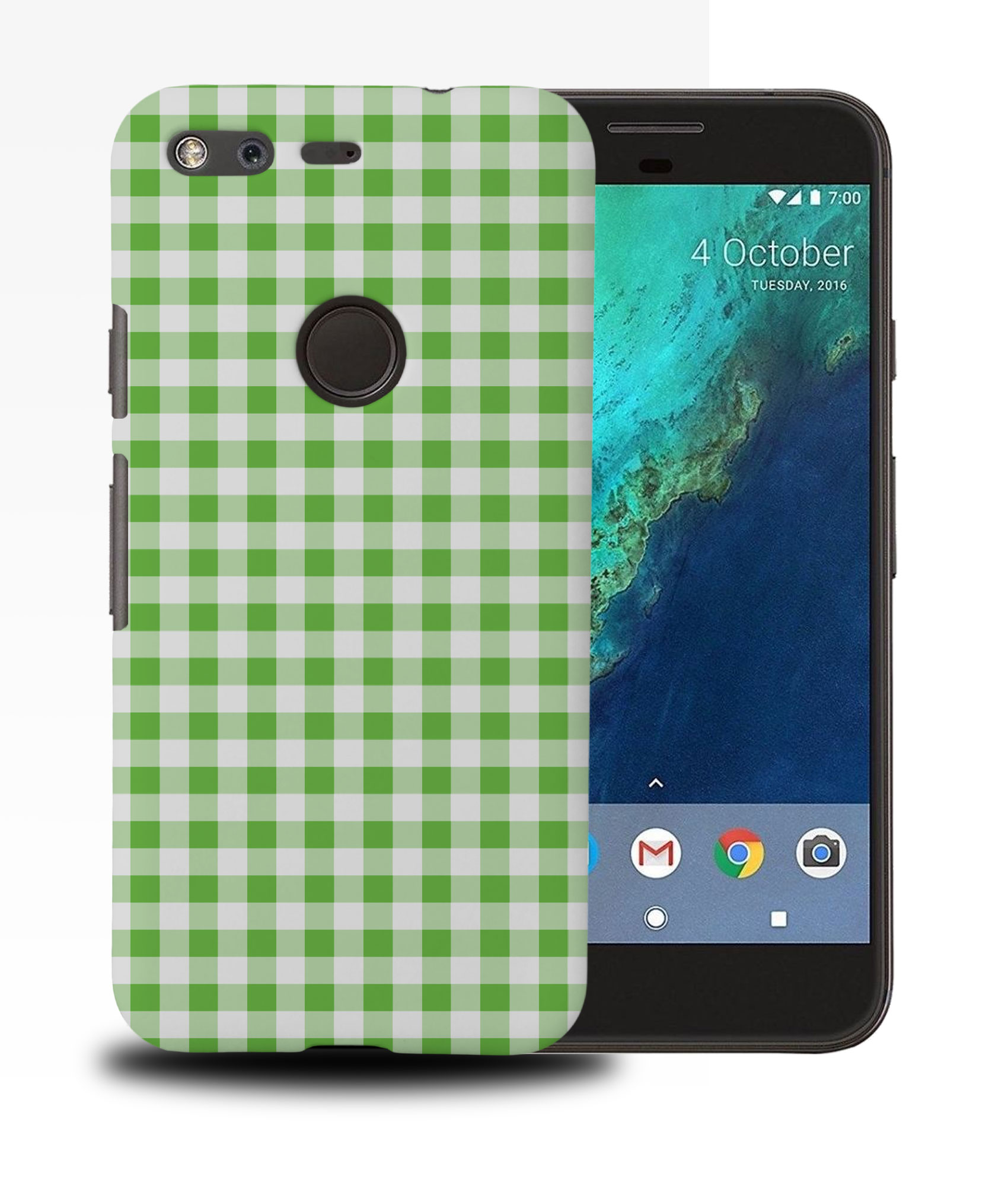 CASE COVER FOR GOOGLE PIXEL|GREEN CHECKERED PATTERN #4 - Picture 11 of 11