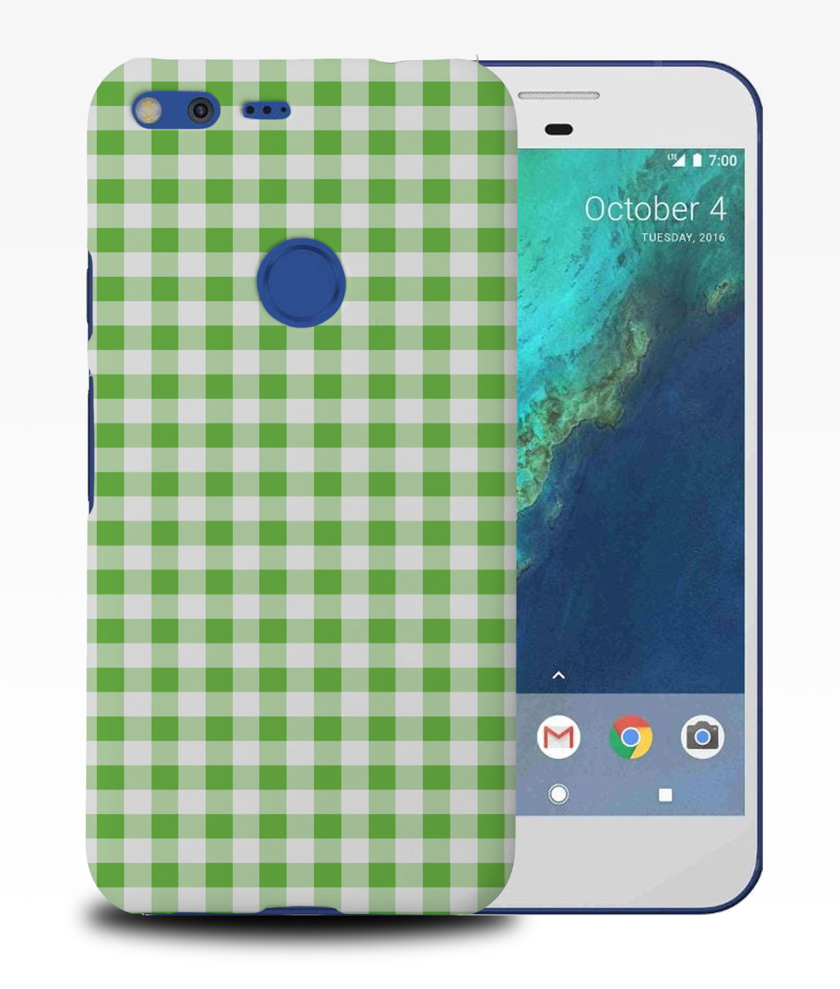 CASE COVER FOR GOOGLE PIXEL|GREEN CHECKERED PATTERN #4 - Picture 10 of 11