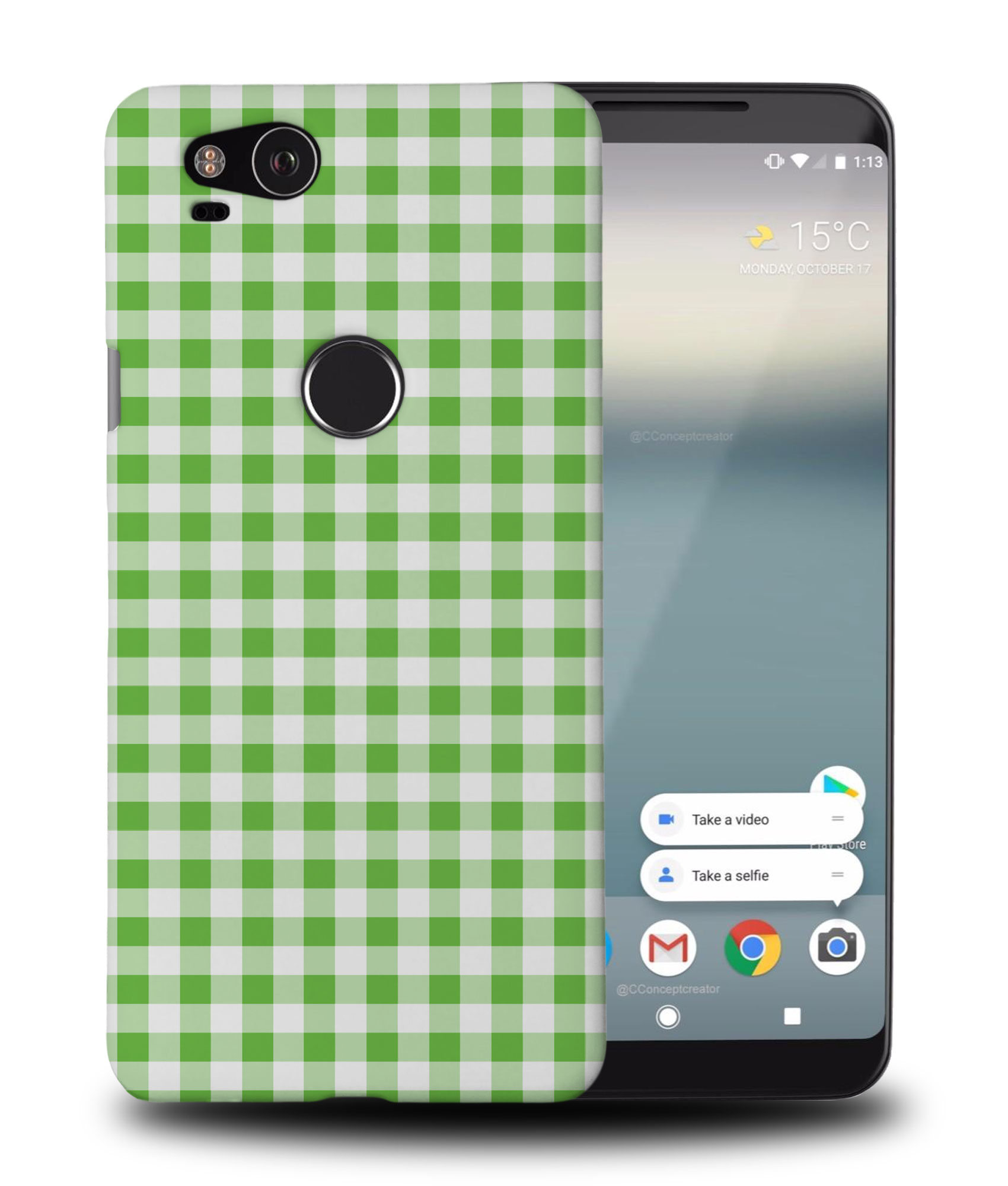 CASE COVER FOR GOOGLE PIXEL|GREEN CHECKERED PATTERN #4 - Picture 9 of 11