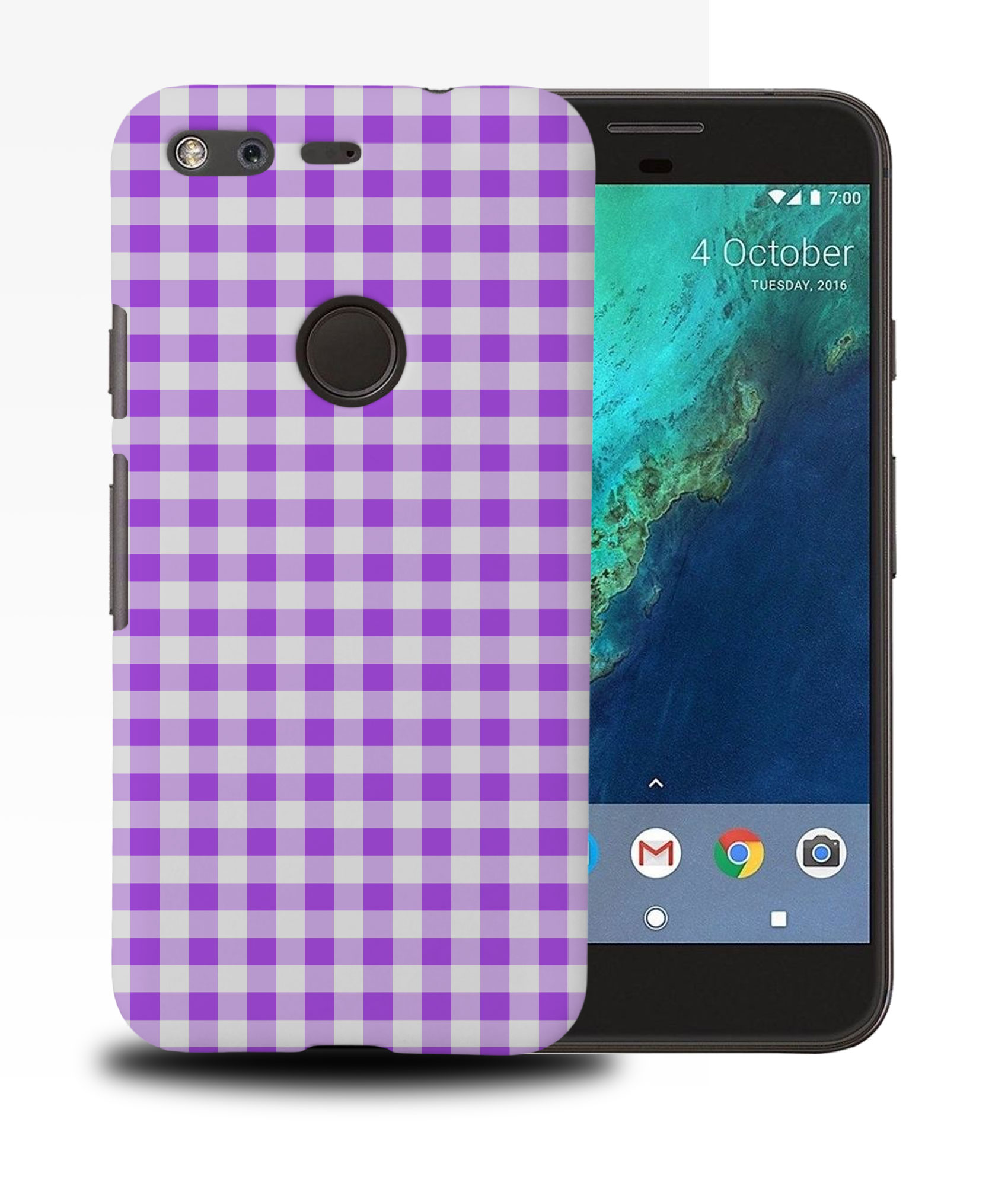 CASE COVER FOR GOOGLE PIXEL|PURPLE CHECKERED PATTERN #6 - Picture 11 of 11