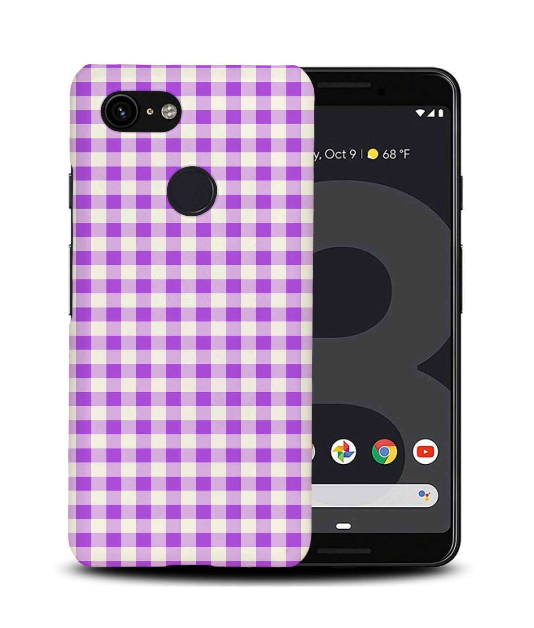 CASE COVER FOR GOOGLE PIXEL|PURPLE CHECKERED PATTERN #6 - Picture 7 of 11