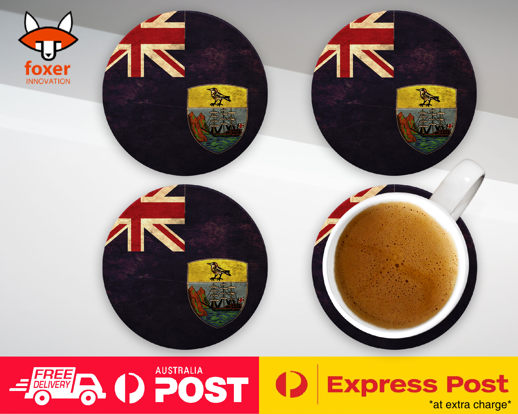 COASTER COFFEE DRINKING MAT|SAINT HELENA COUNTRY FLAG
