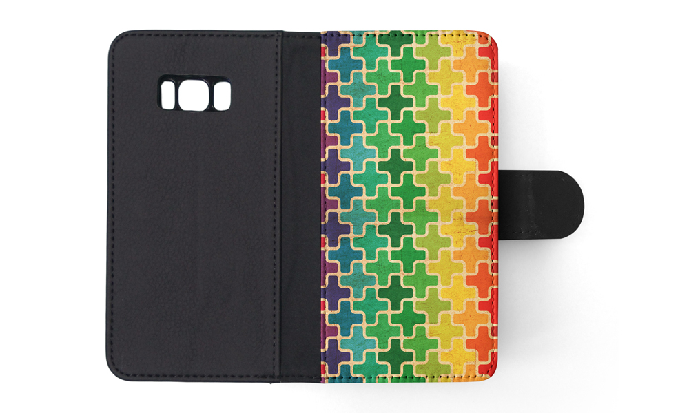 FLIP CASE FOR SAMSUNG GALAXY|RAINBOW CROSS VINTAGE PATTERN - Picture 109 of 120