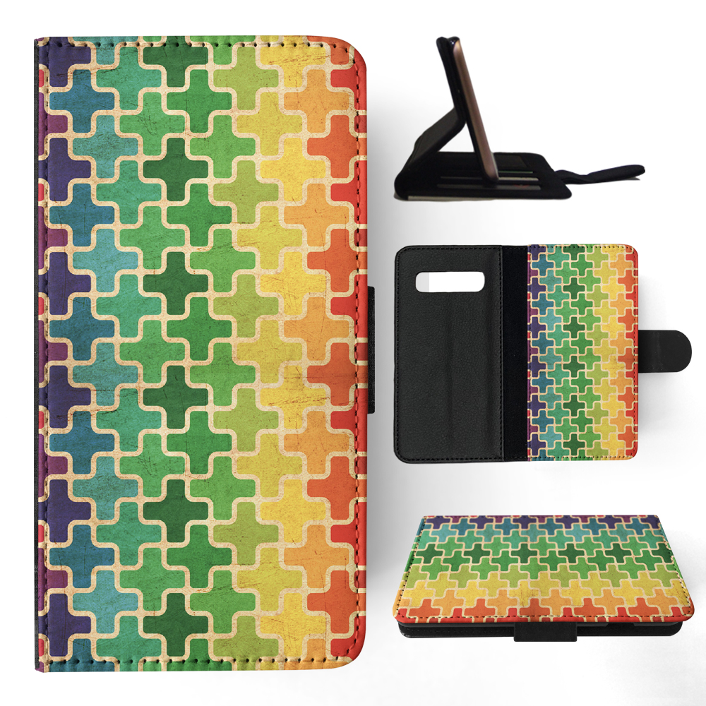 FLIP CASE FOR SAMSUNG GALAXY|RAINBOW CROSS VINTAGE PATTERN - Picture 86 of 120