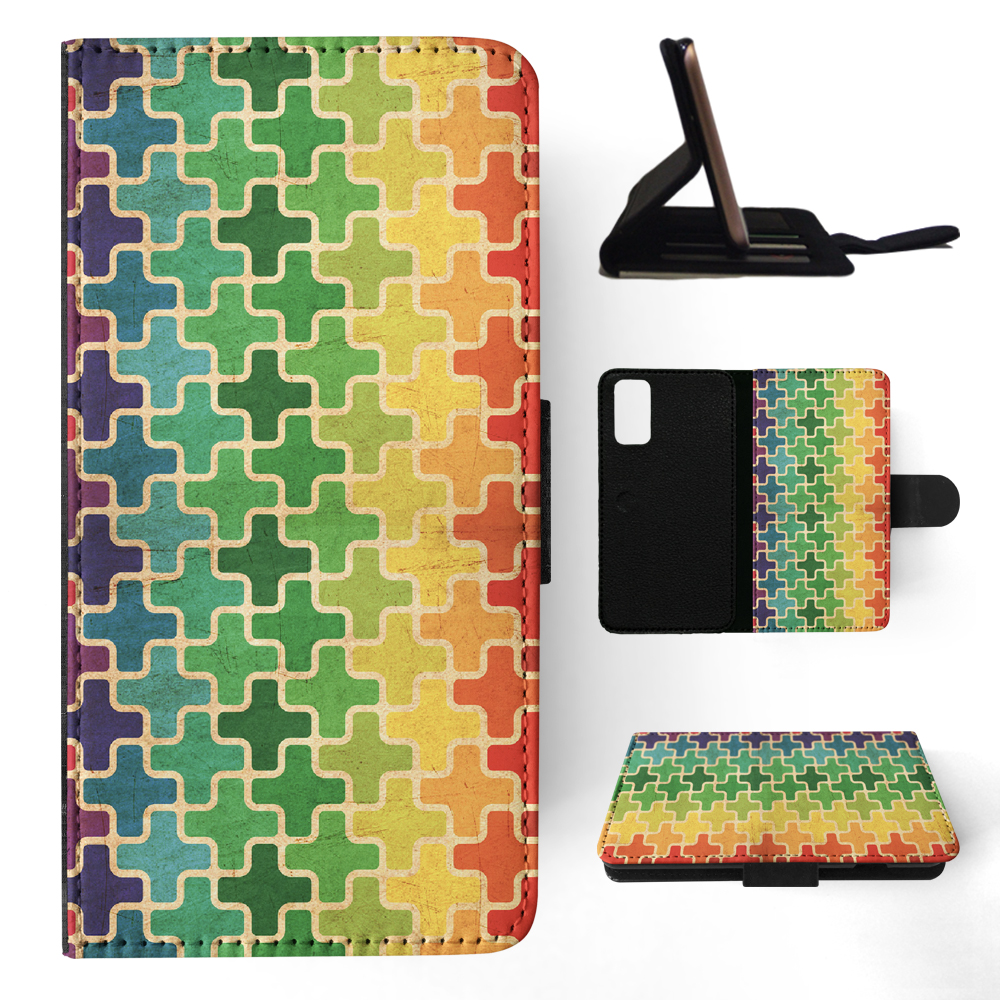 FLIP CASE FOR SAMSUNG GALAXY|RAINBOW CROSS VINTAGE PATTERN - Picture 76 of 120