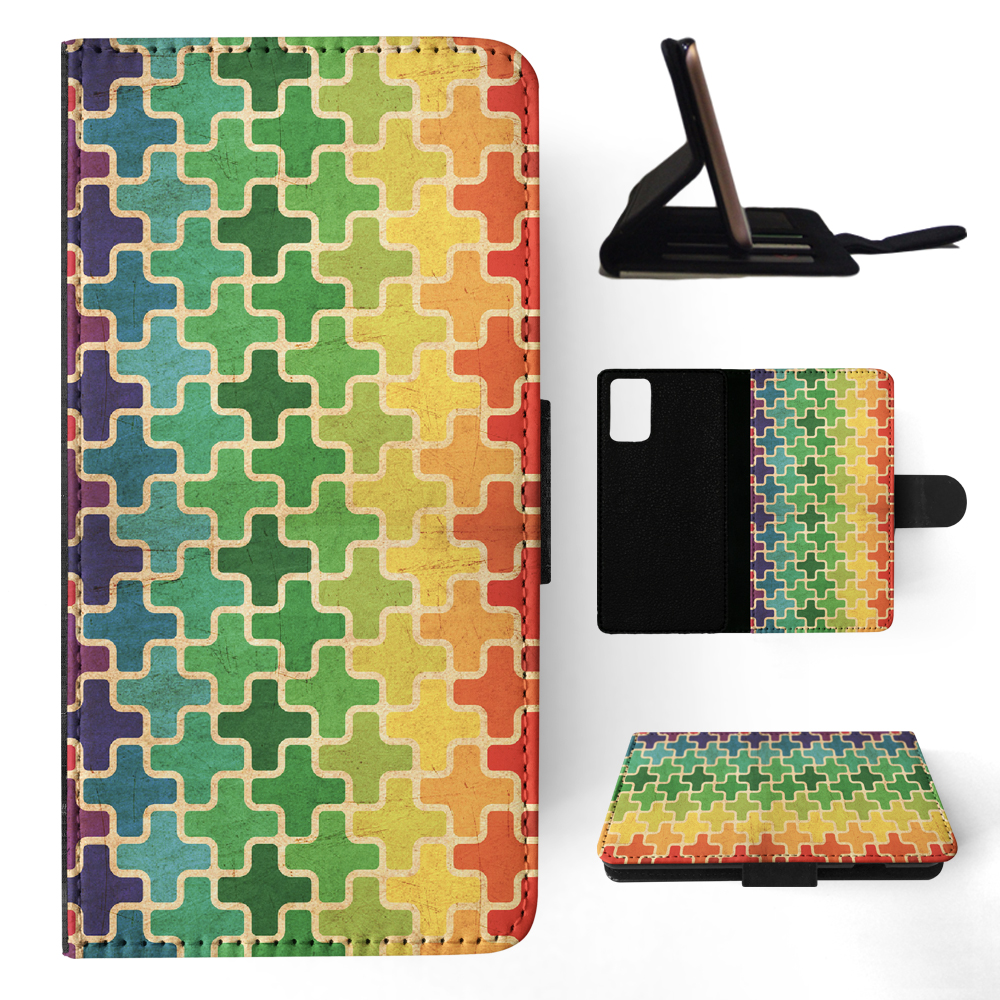 FLIP CASE FOR SAMSUNG GALAXY|RAINBOW CROSS VINTAGE PATTERN - Picture 71 of 120
