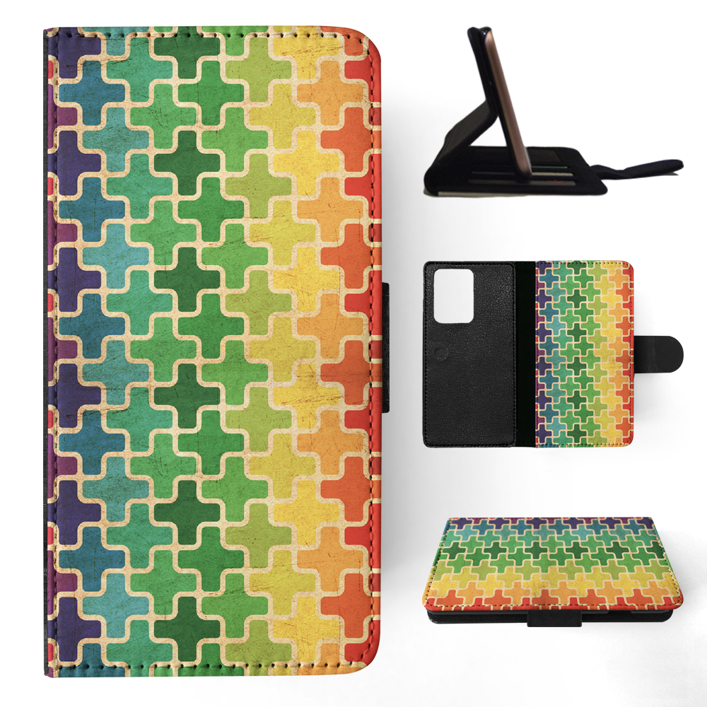 FLIP CASE FOR SAMSUNG GALAXY|RAINBOW CROSS VINTAGE PATTERN - Picture 66 of 120