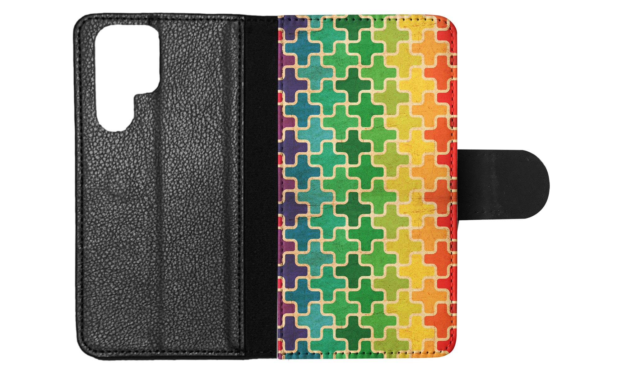 FLIP CASE FOR SAMSUNG GALAXY|RAINBOW CROSS VINTAGE PATTERN - Picture 39 of 120