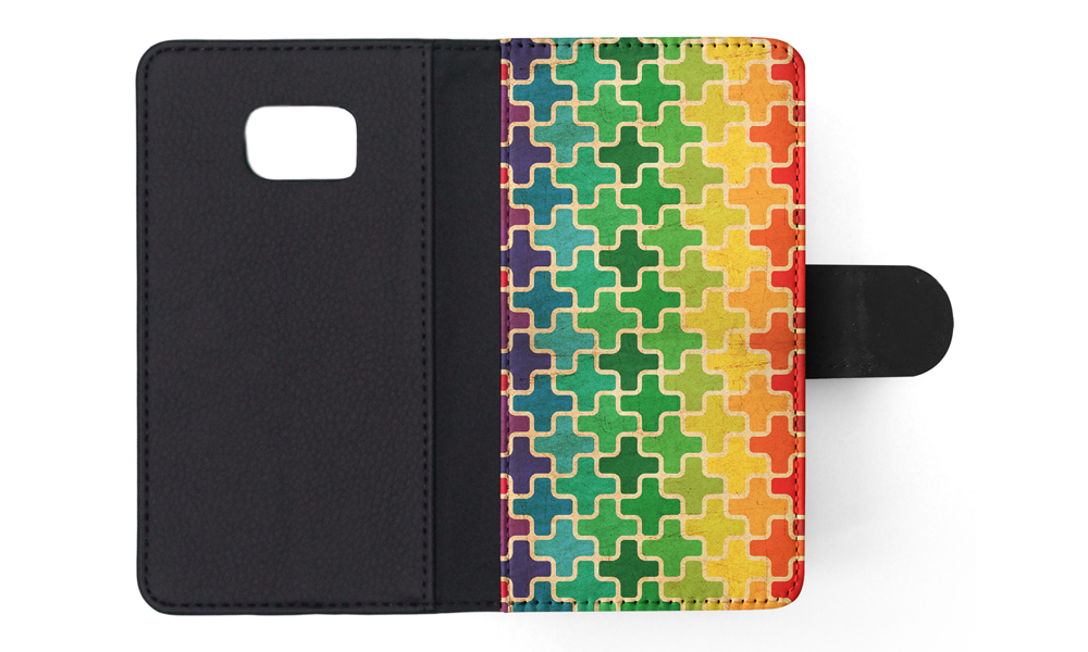 FLIP CASE FOR SAMSUNG GALAXY|RAINBOW CROSS VINTAGE PATTERN - Picture 119 of 120