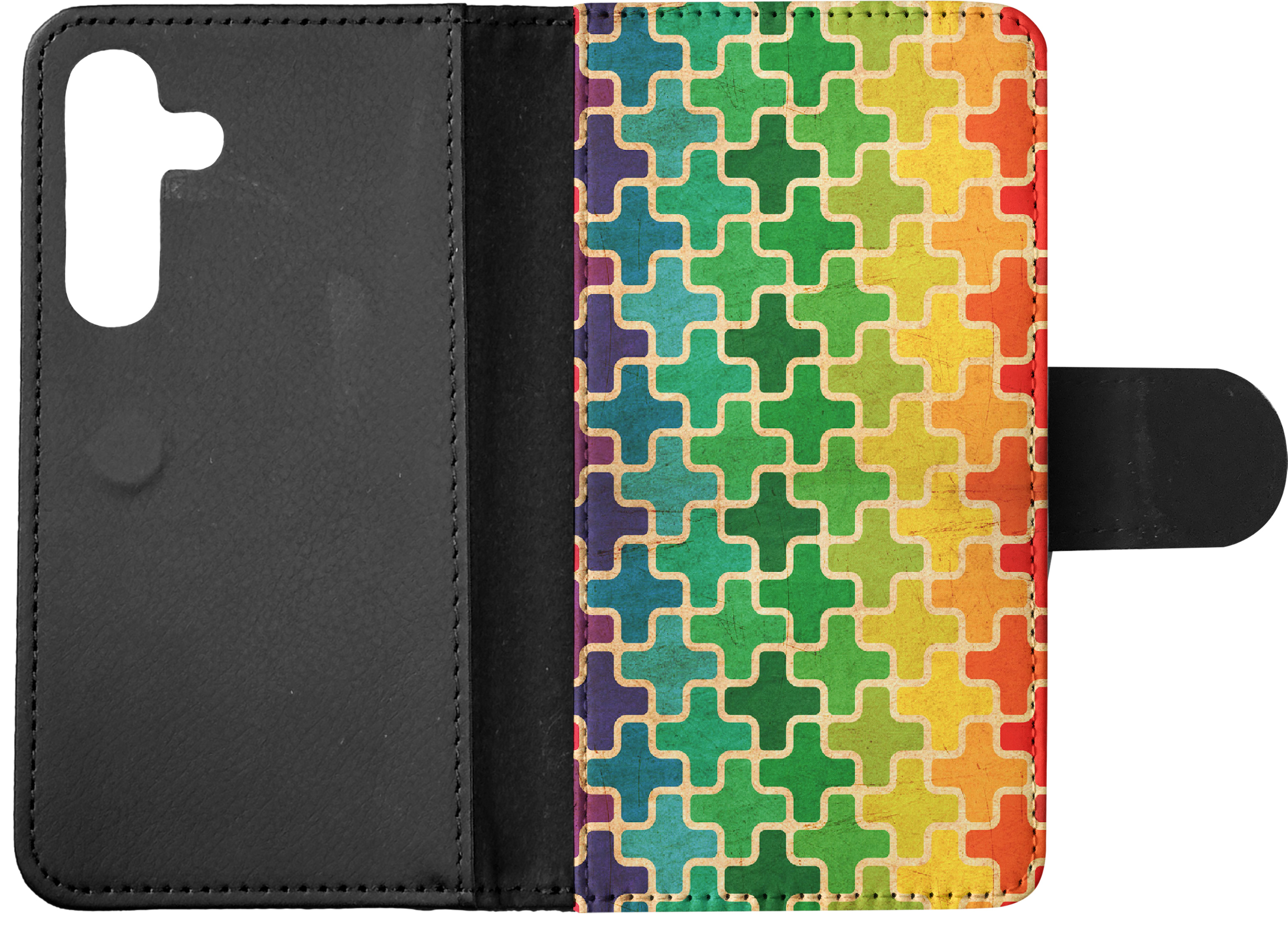 FLIP CASE FOR SAMSUNG GALAXY|RAINBOW CROSS VINTAGE PATTERN - Picture 19 of 120