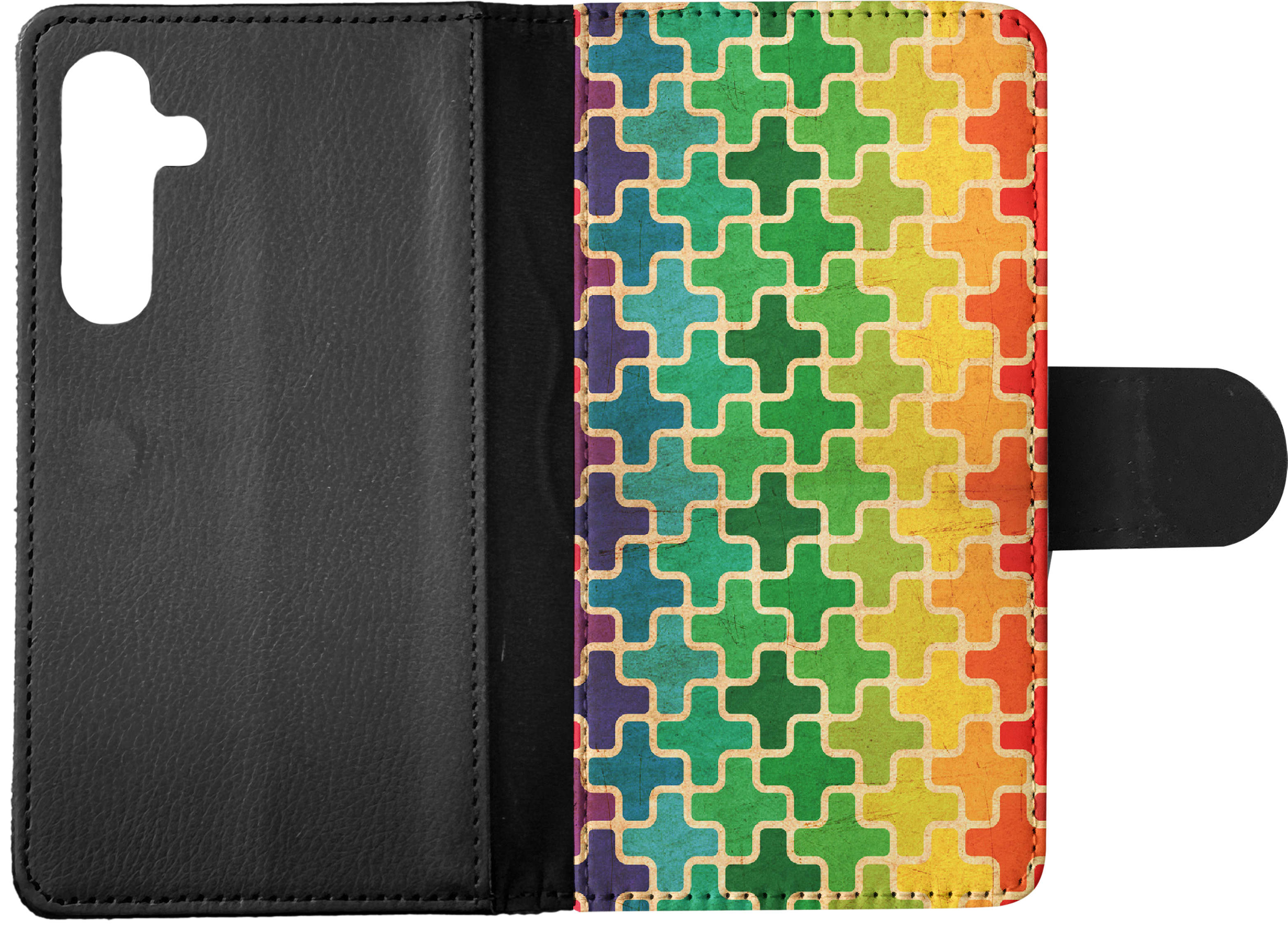 FLIP CASE FOR SAMSUNG GALAXY|RAINBOW CROSS VINTAGE PATTERN - Picture 14 of 120