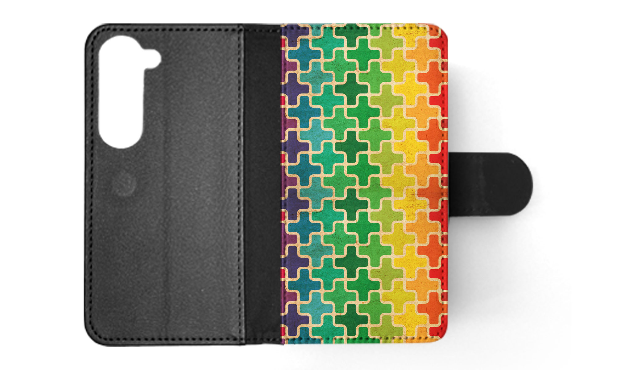FLIP CASE FOR SAMSUNG GALAXY|RAINBOW CROSS VINTAGE PATTERN - Picture 34 of 120