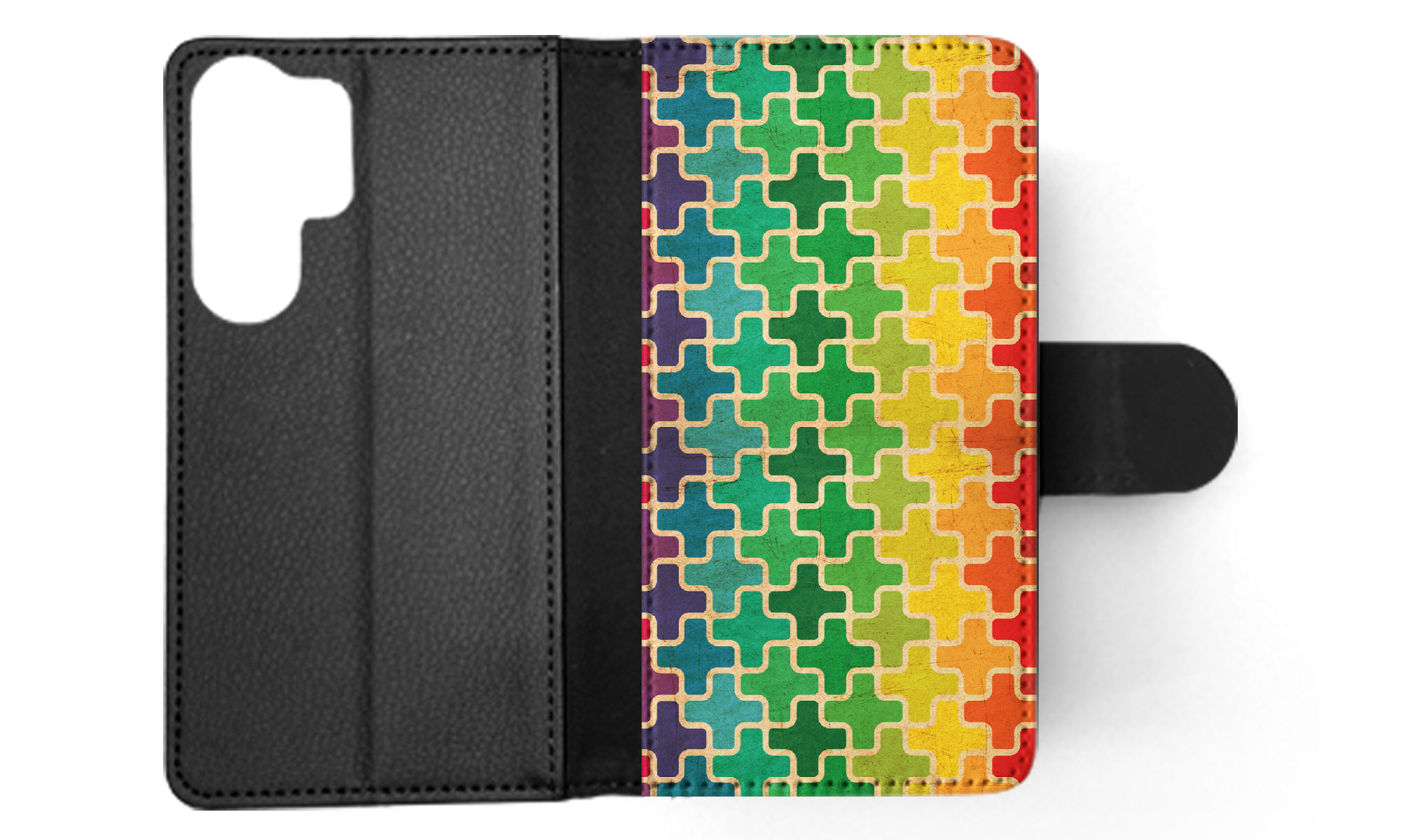 FLIP CASE FOR SAMSUNG GALAXY|RAINBOW CROSS VINTAGE PATTERN - Picture 24 of 120