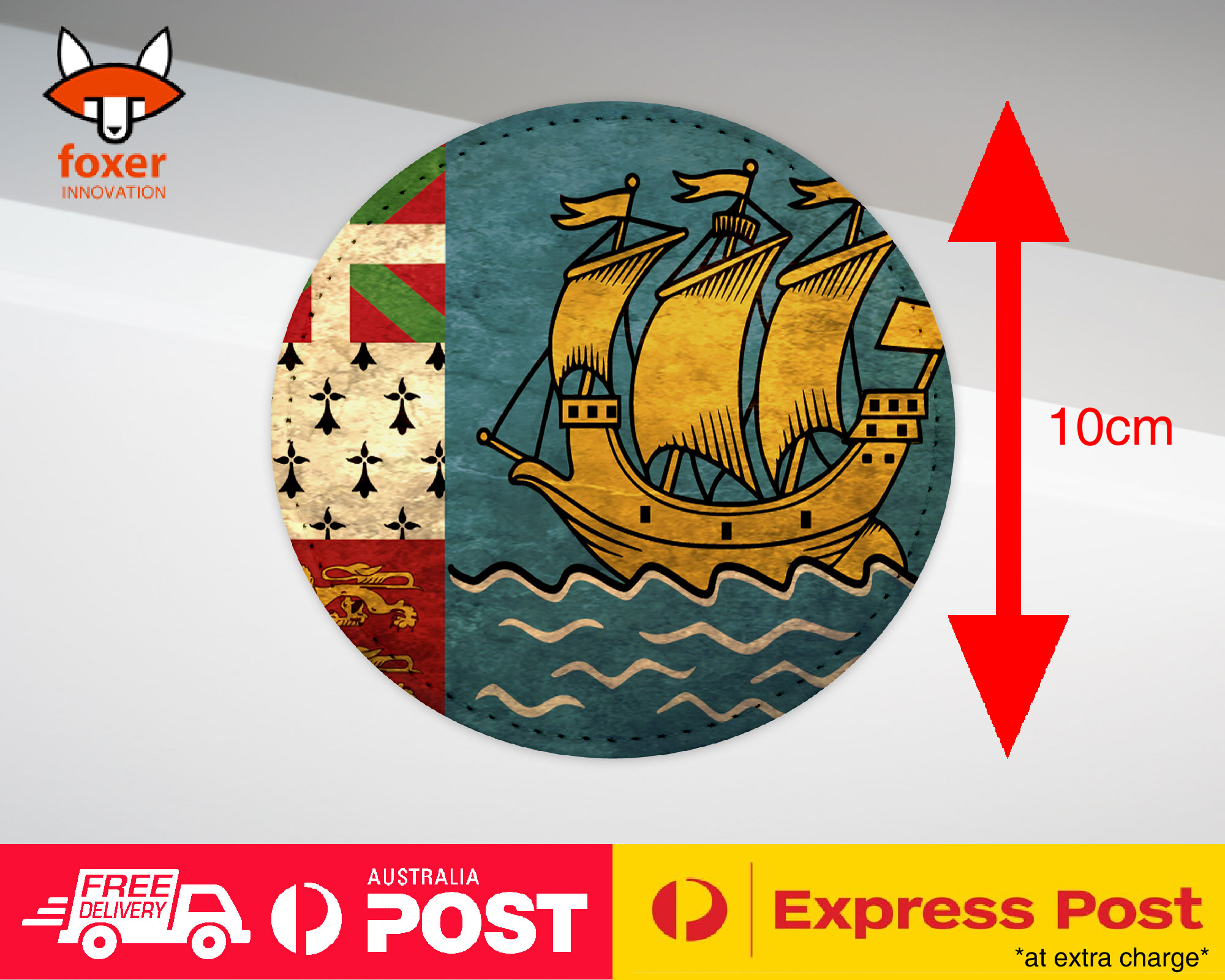 COASTER COFFEE DRINKING MAT|SAINT PIERRE AND MIQUELON FLAG