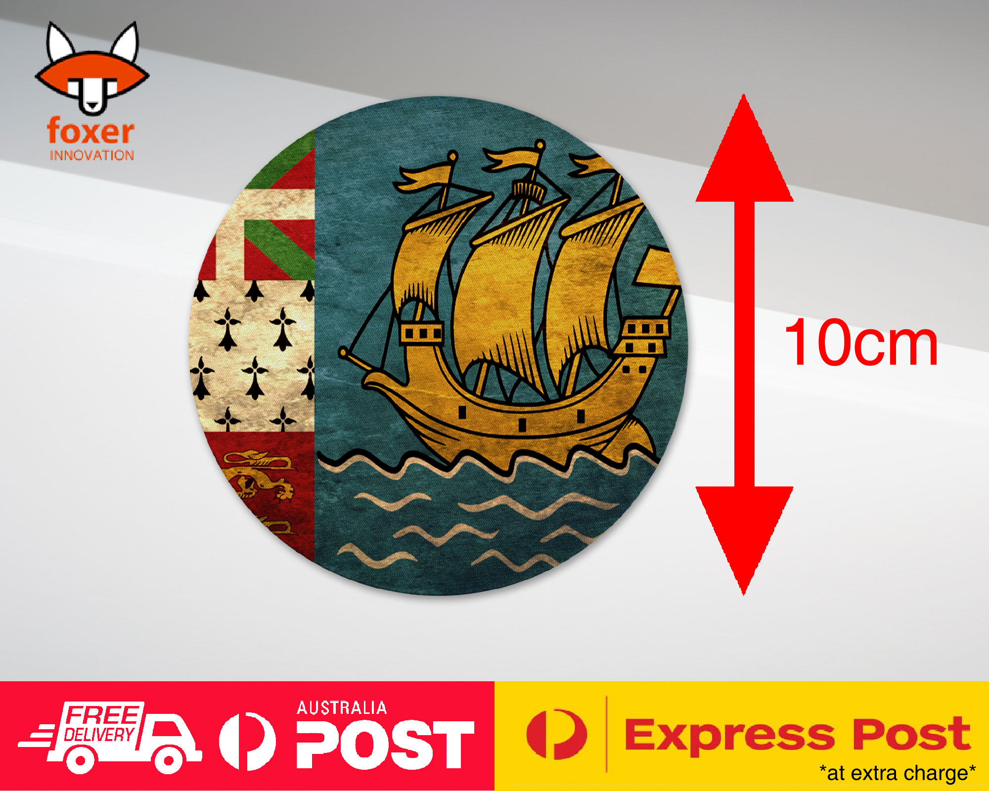 COASTER COFFEE DRINKING MAT|SAINT PIERRE AND MIQUELON FLAG