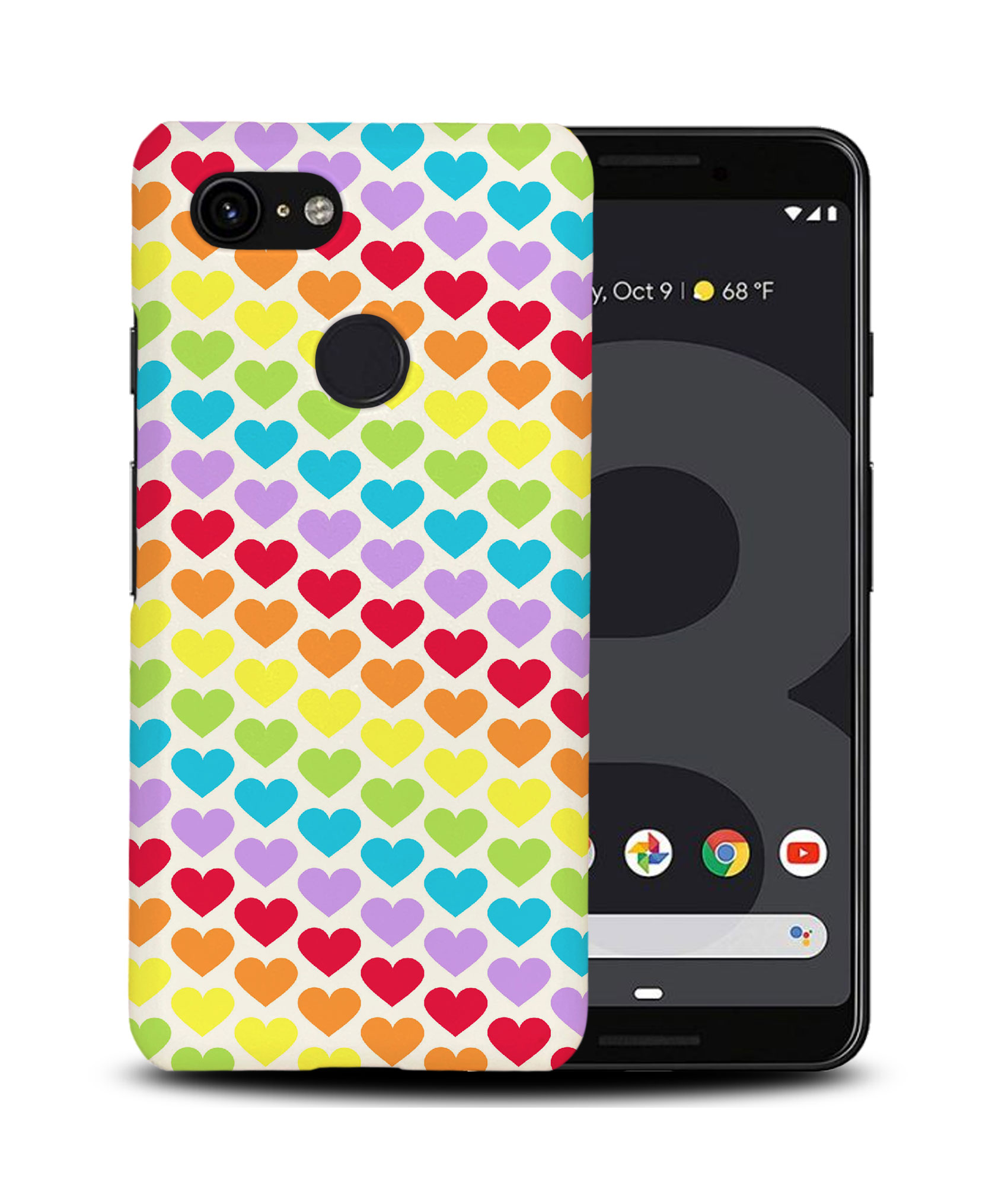CASE COVER FOR GOOGLE PIXEL|RAINBOW HEARTS PATTERN #1 - Picture 7 of 11