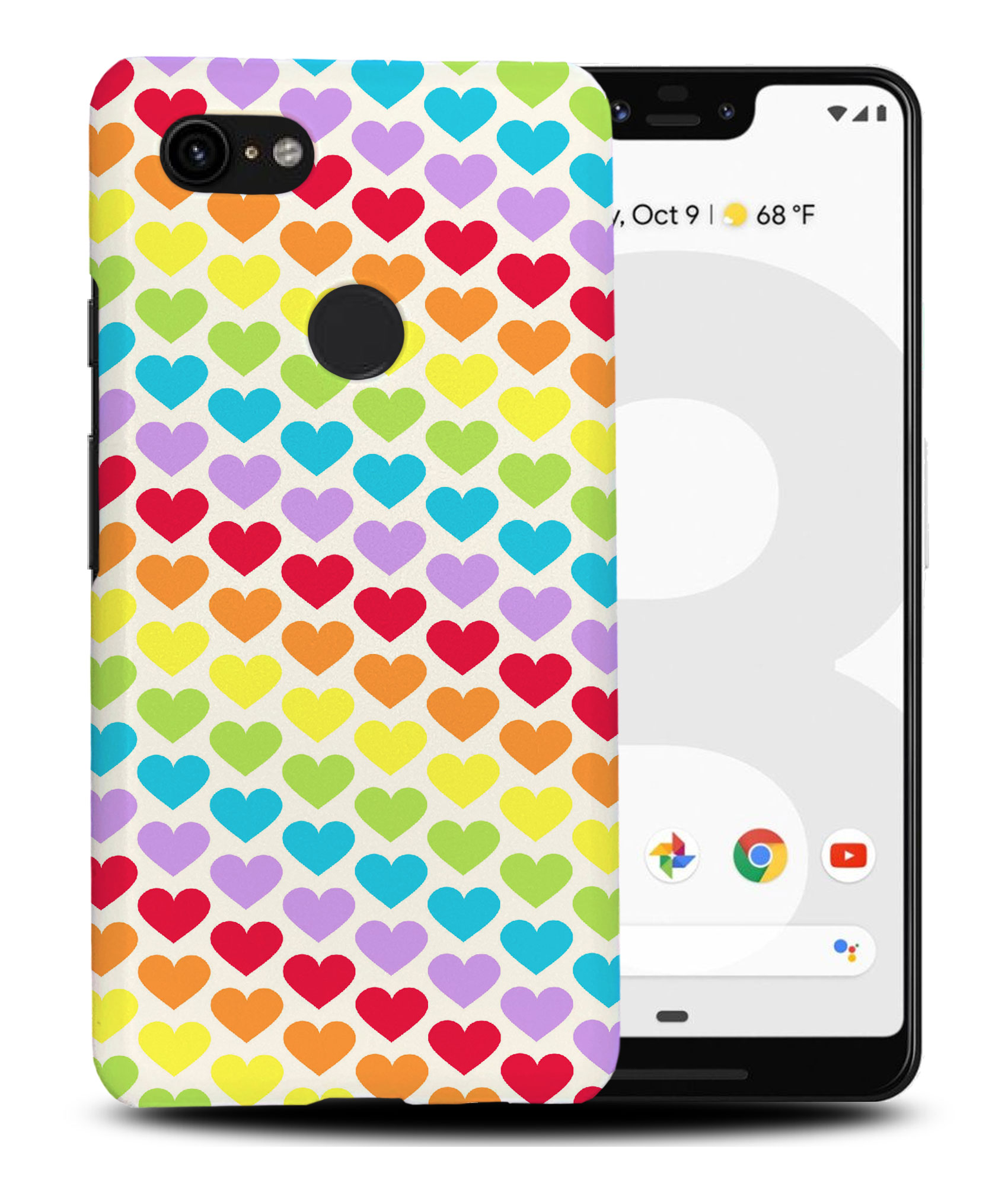 CASE COVER FOR GOOGLE PIXEL|RAINBOW HEARTS PATTERN #1 - Picture 6 of 11